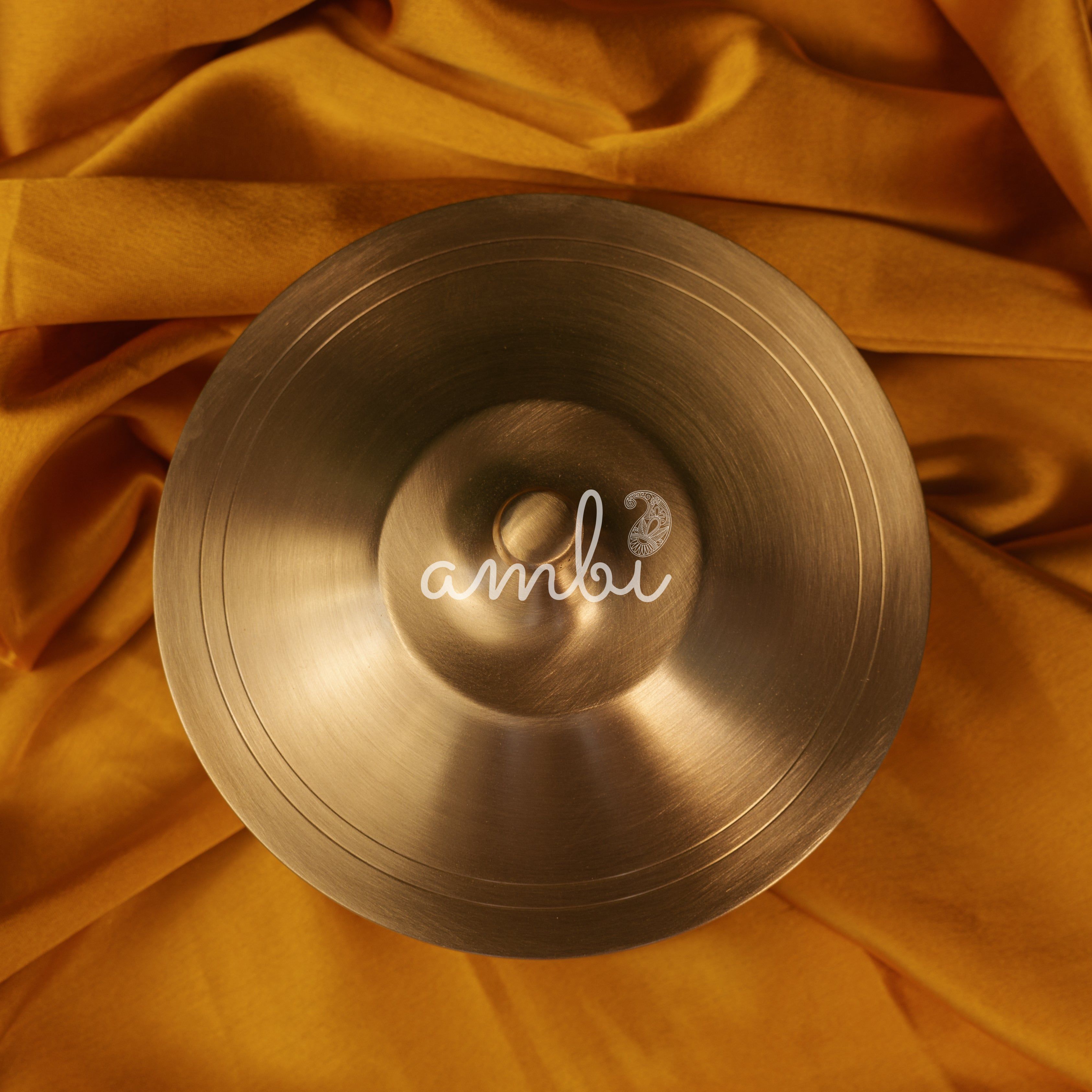 Modern Conical Shapes Laser Etched Pure 100% Lead Free Kansa Serving Bowl Handi with Heavy Lid - Large -2.0 L