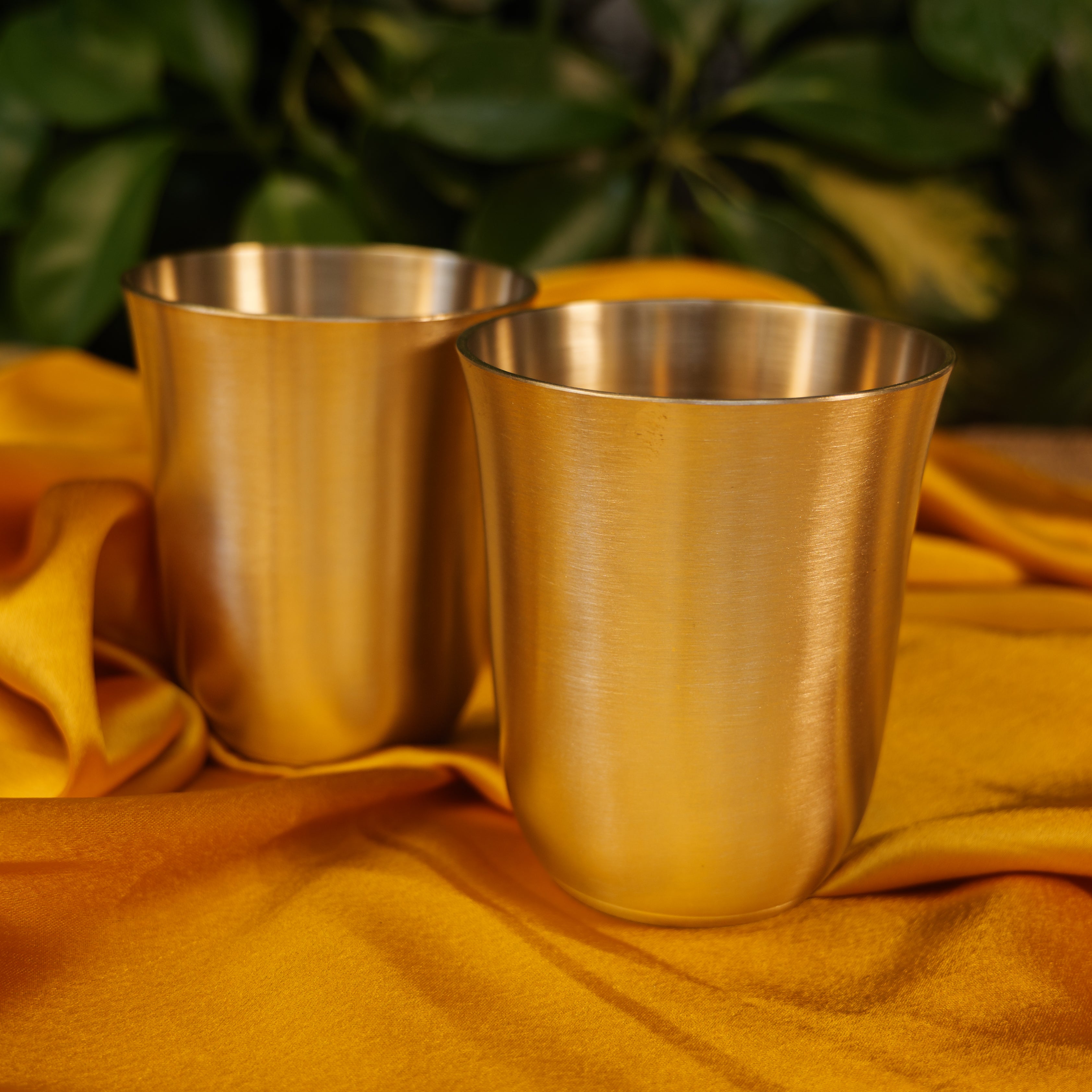 Ambi Pure 100% Lead Free Kansa Designer Glass 250ml Set of 2