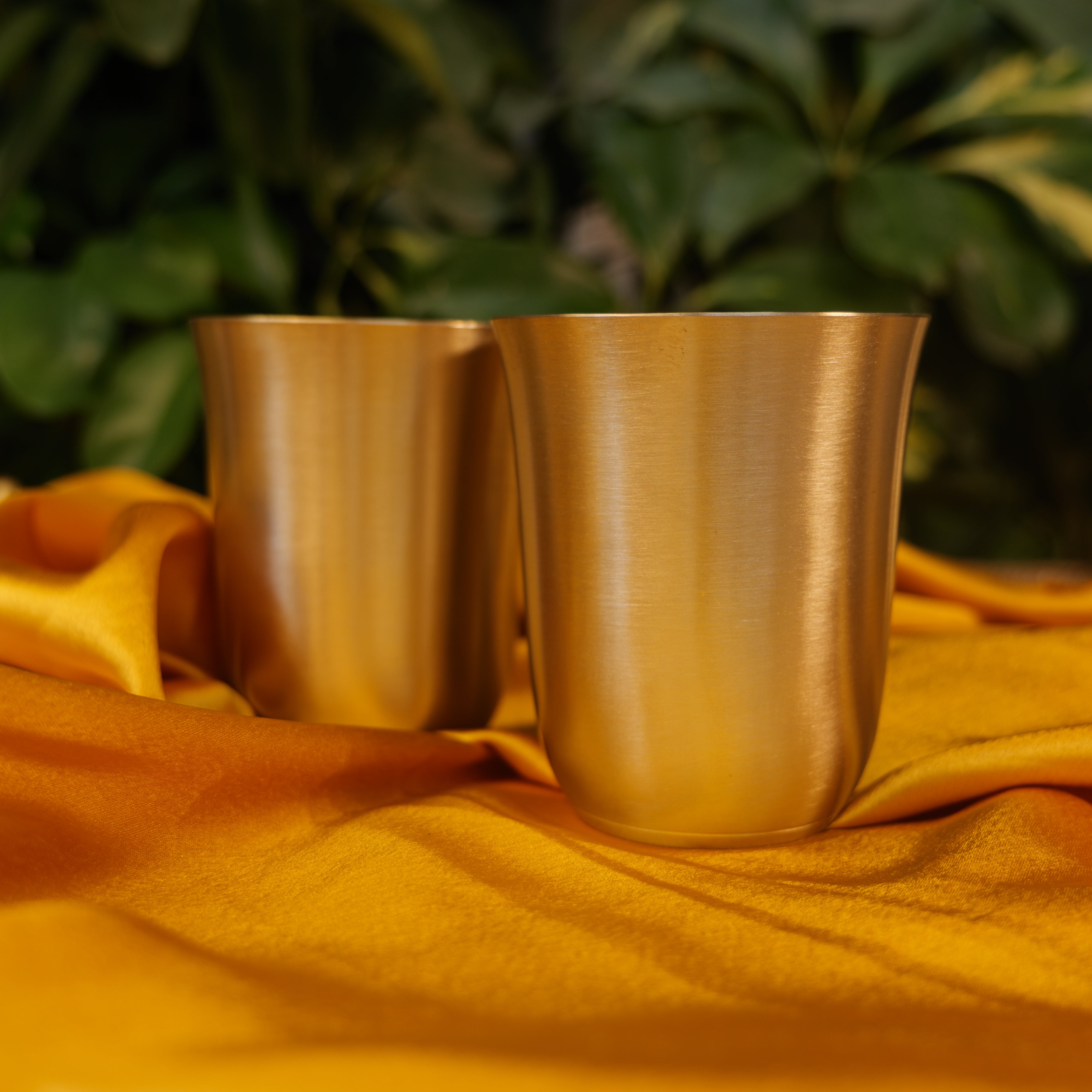 Ambi Pure 100% Lead Free Kansa Designer Glass 250ml Set of 2