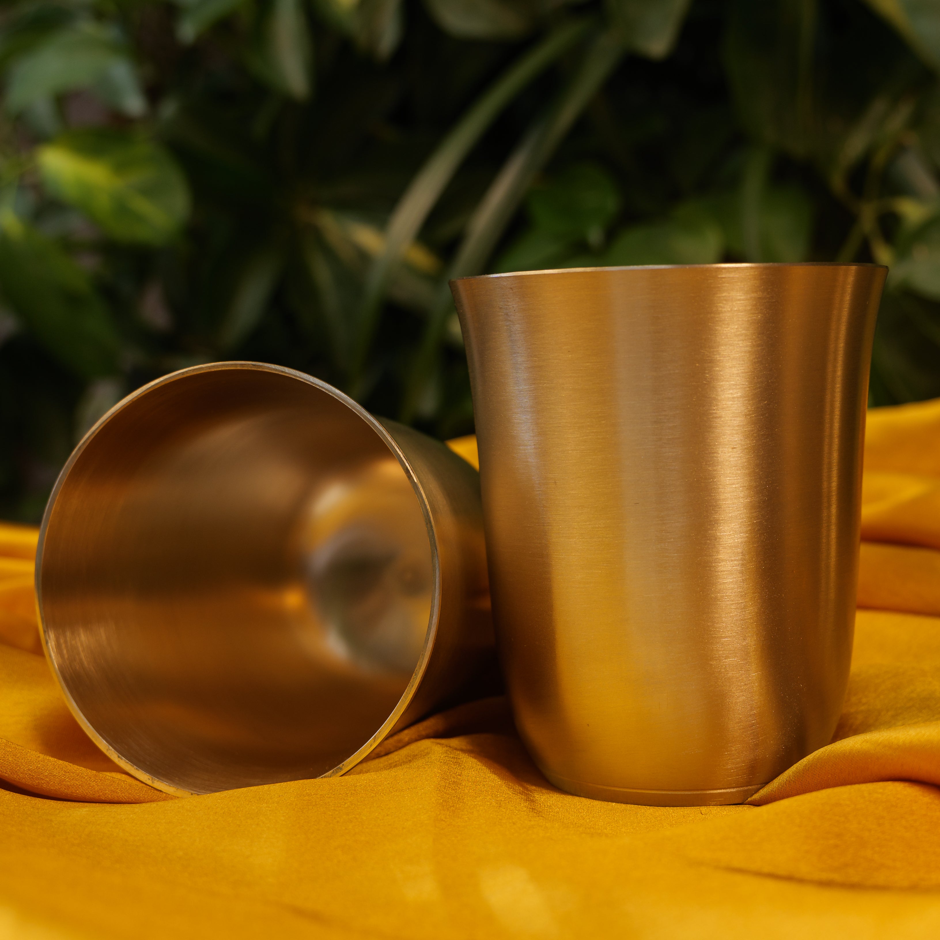 Ambi Pure 100% Lead Free Kansa Designer Glass 250ml Set of 2