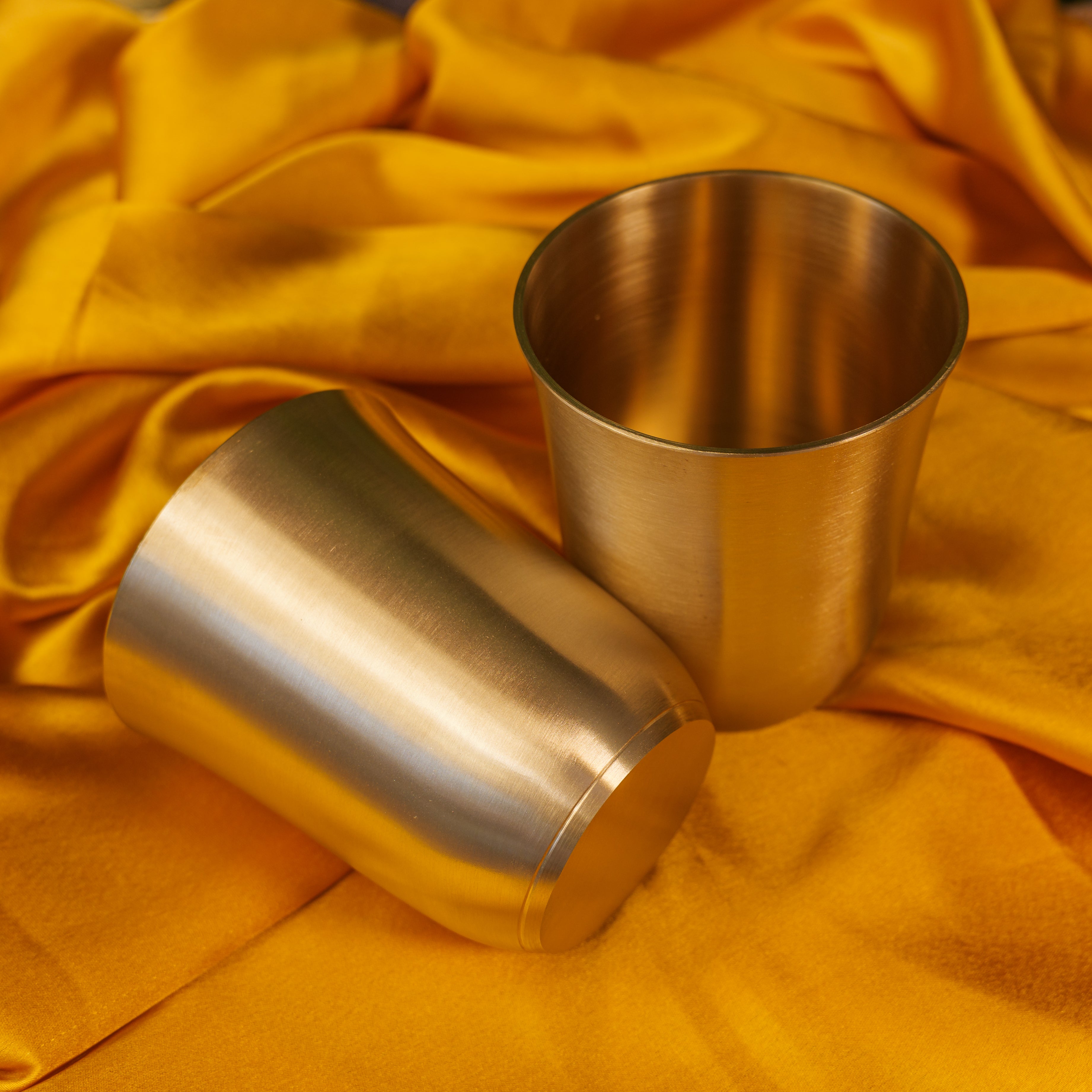 Ambi Pure 100% Lead Free Kansa Designer Glass 250ml Set of 2