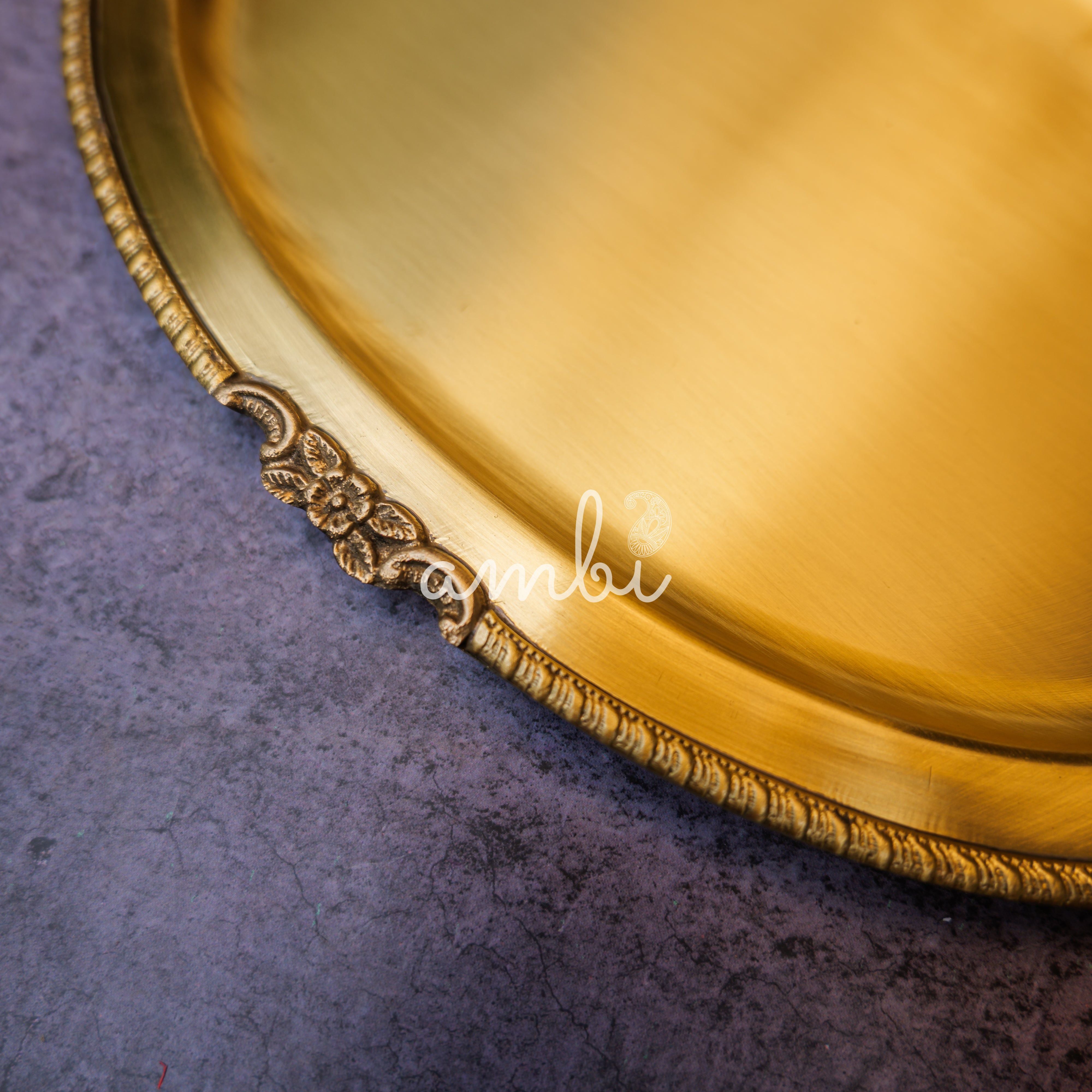 Ambi Pure Brass Serving Plate /Tray Oval - Small - 7 Inch