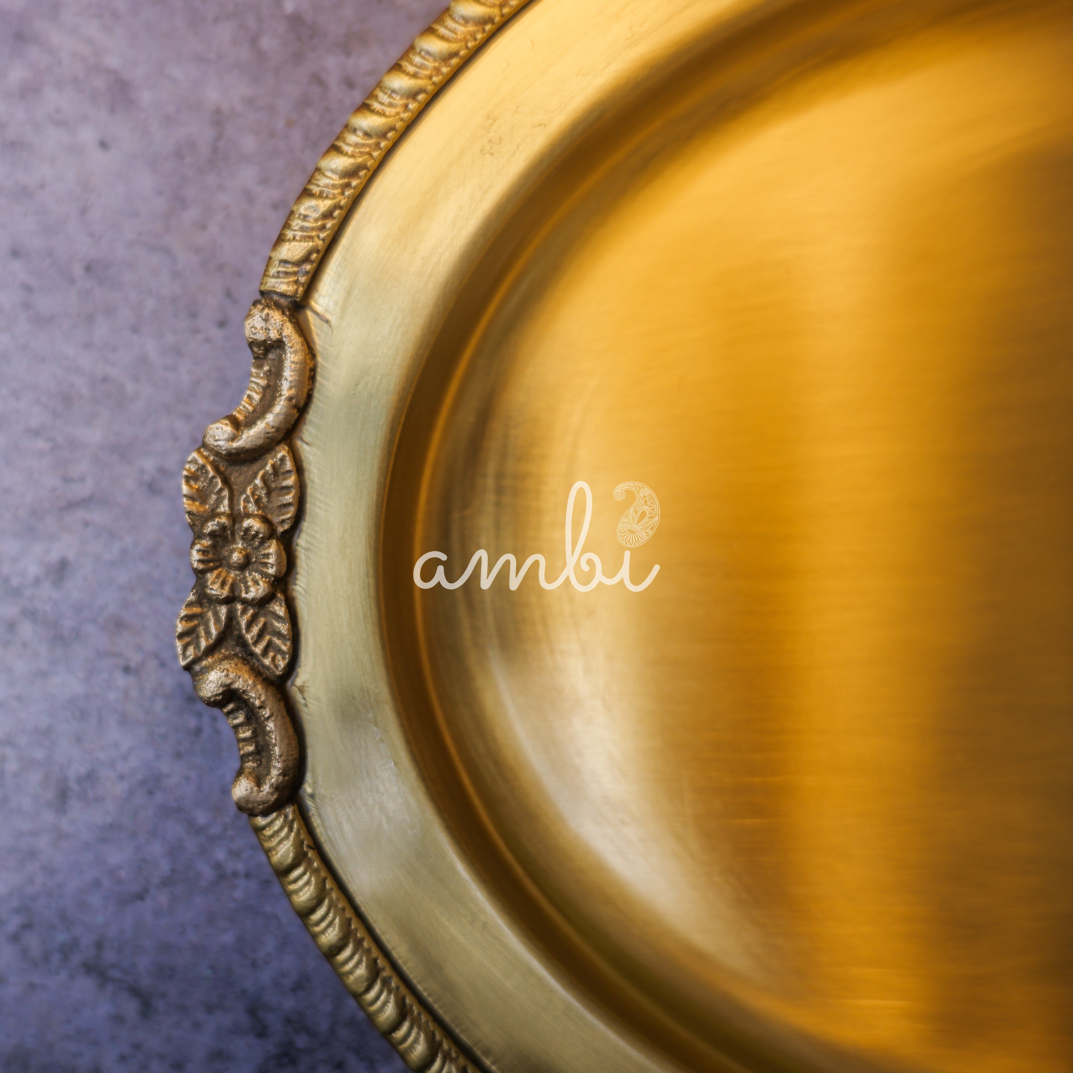 Ambi Pure Brass Serving Plate /Tray Oval - Medium - 8.5 Inch