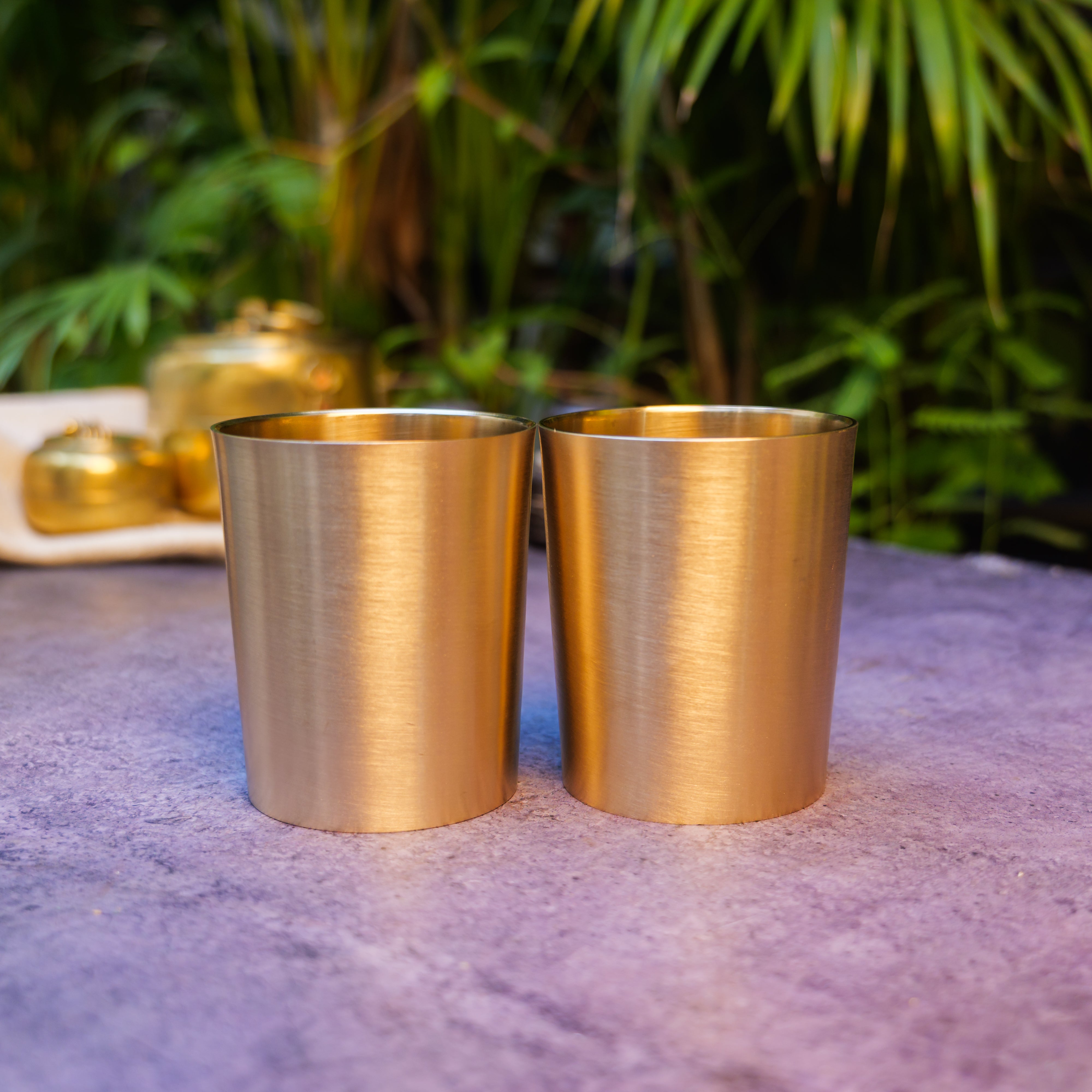 Ambi Pure 100% Lead Free Kansa Glass - Set of 2 - 250 ML each