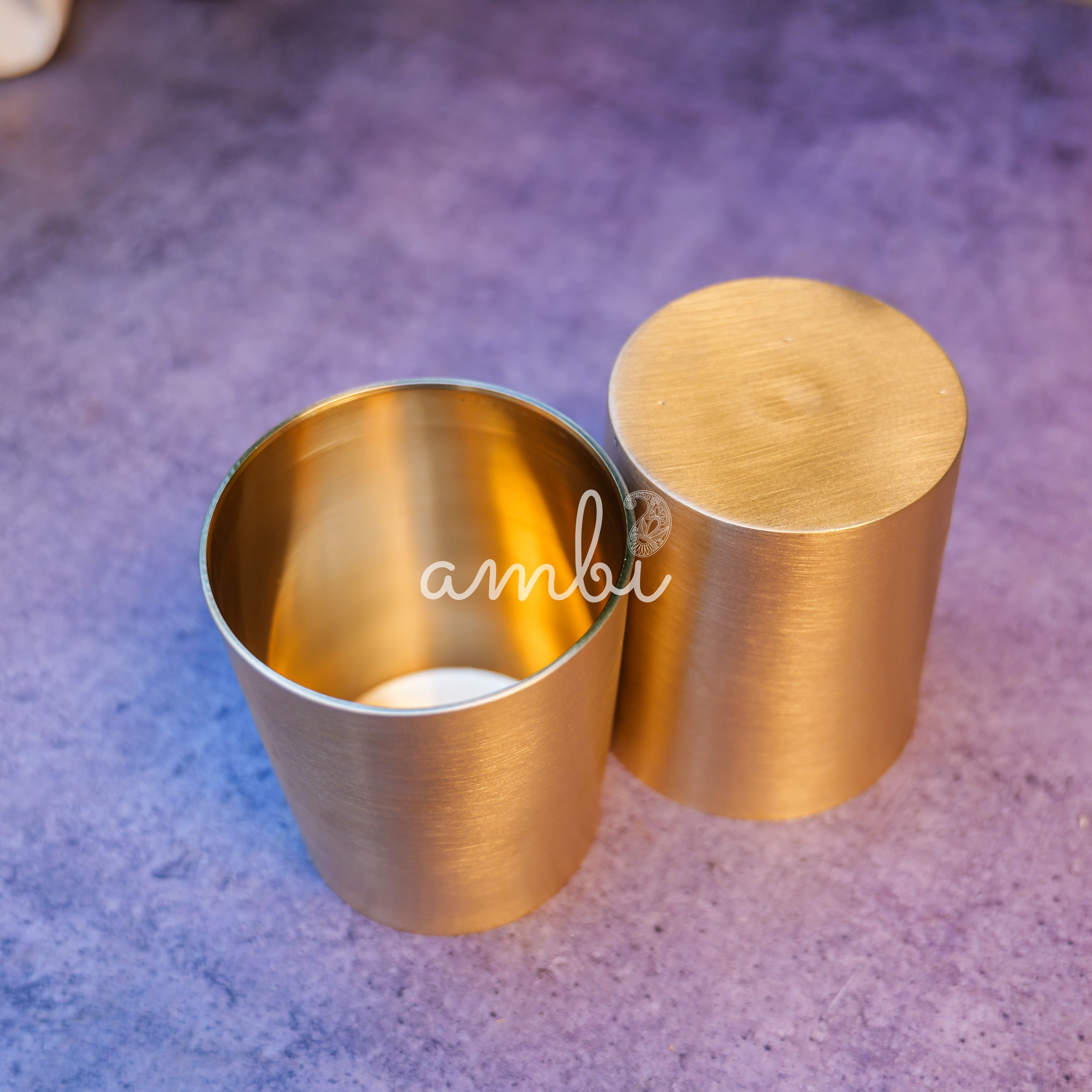 Ambi Pure 100% Lead Free Kansa Glass Straight Edge - - 290 ML