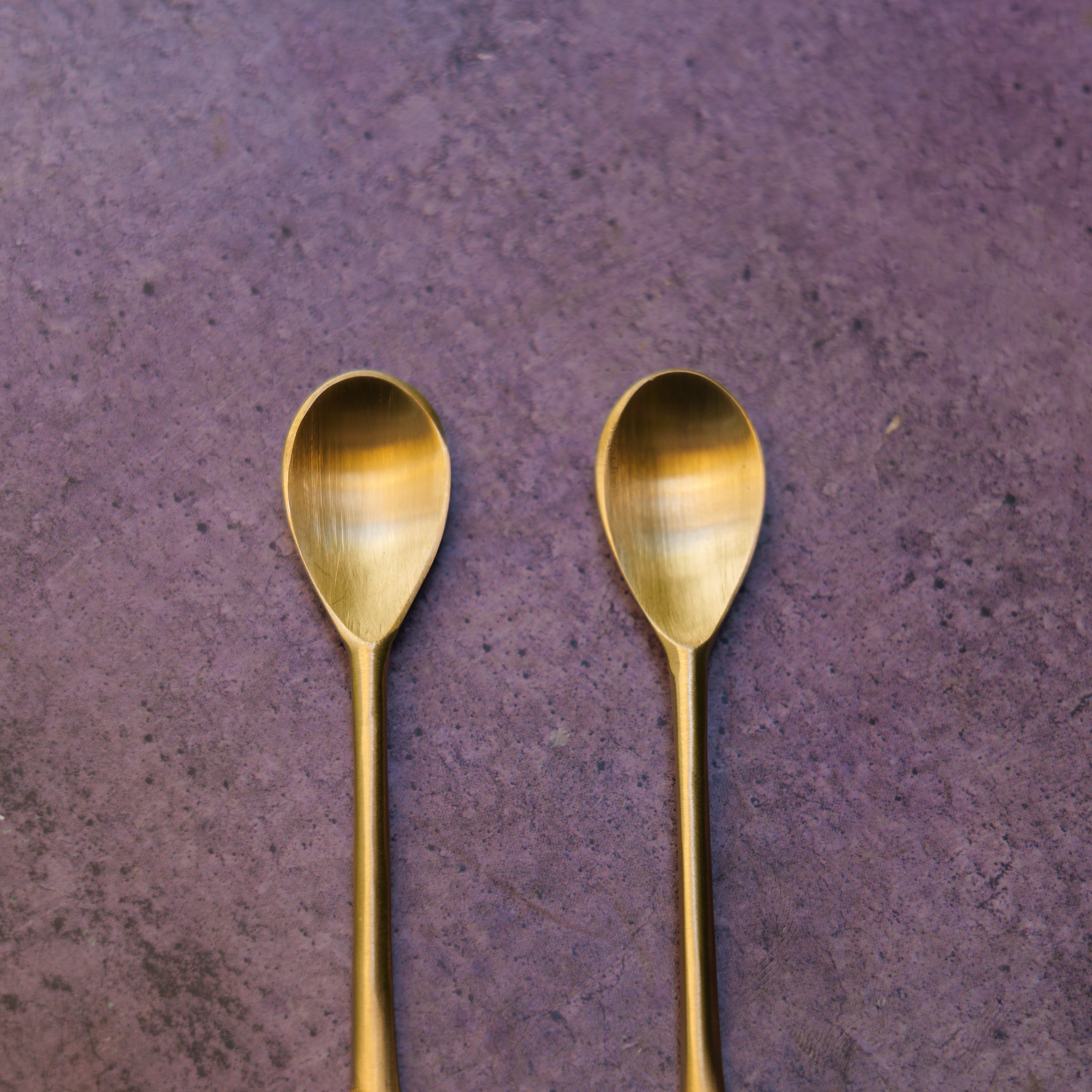 Ambi Pure Brass Butterfly Head Small Spoon - Set of 2