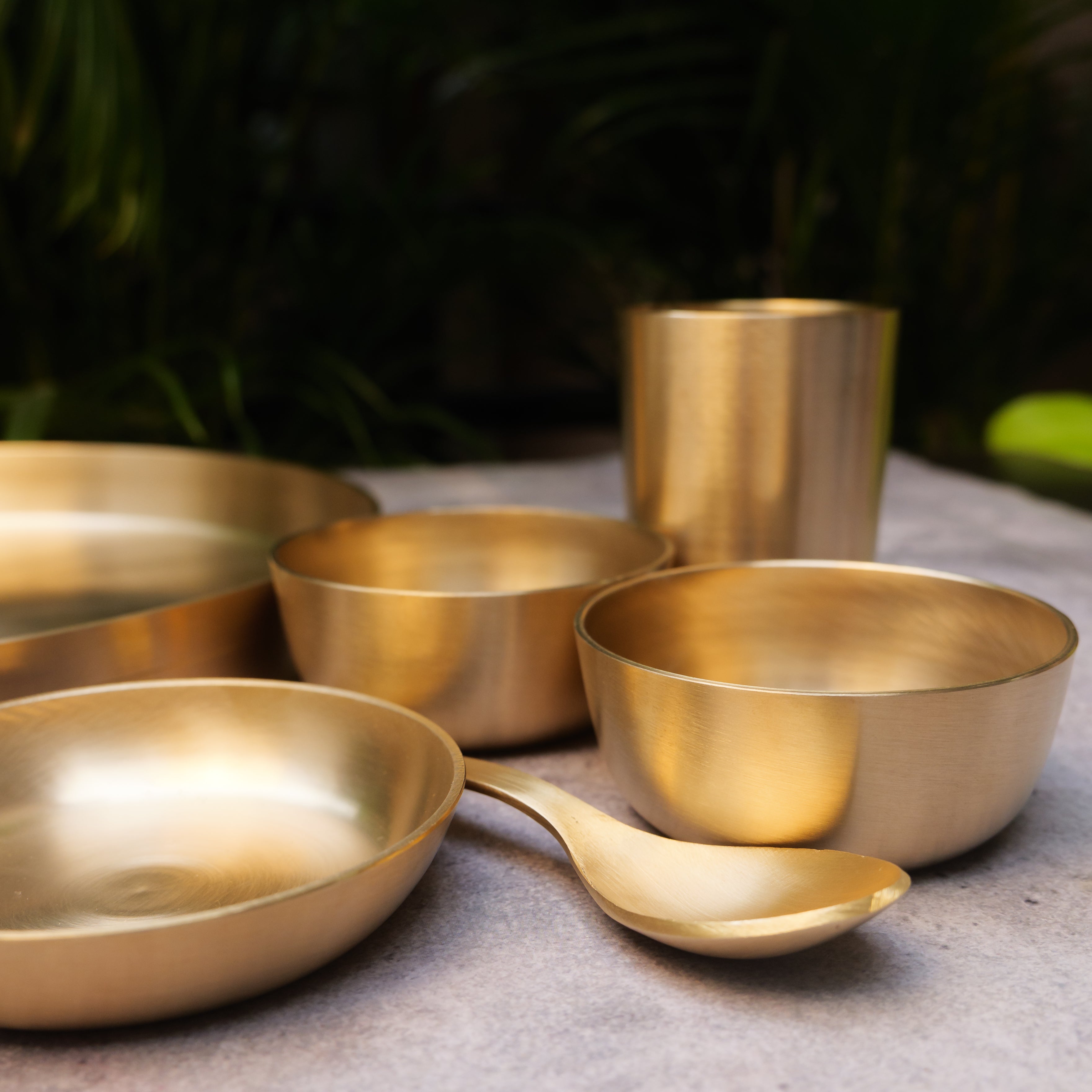 Ambi Pure 100% Lead Free Kansa Thali Set of 6 Original Design 1.7 kg