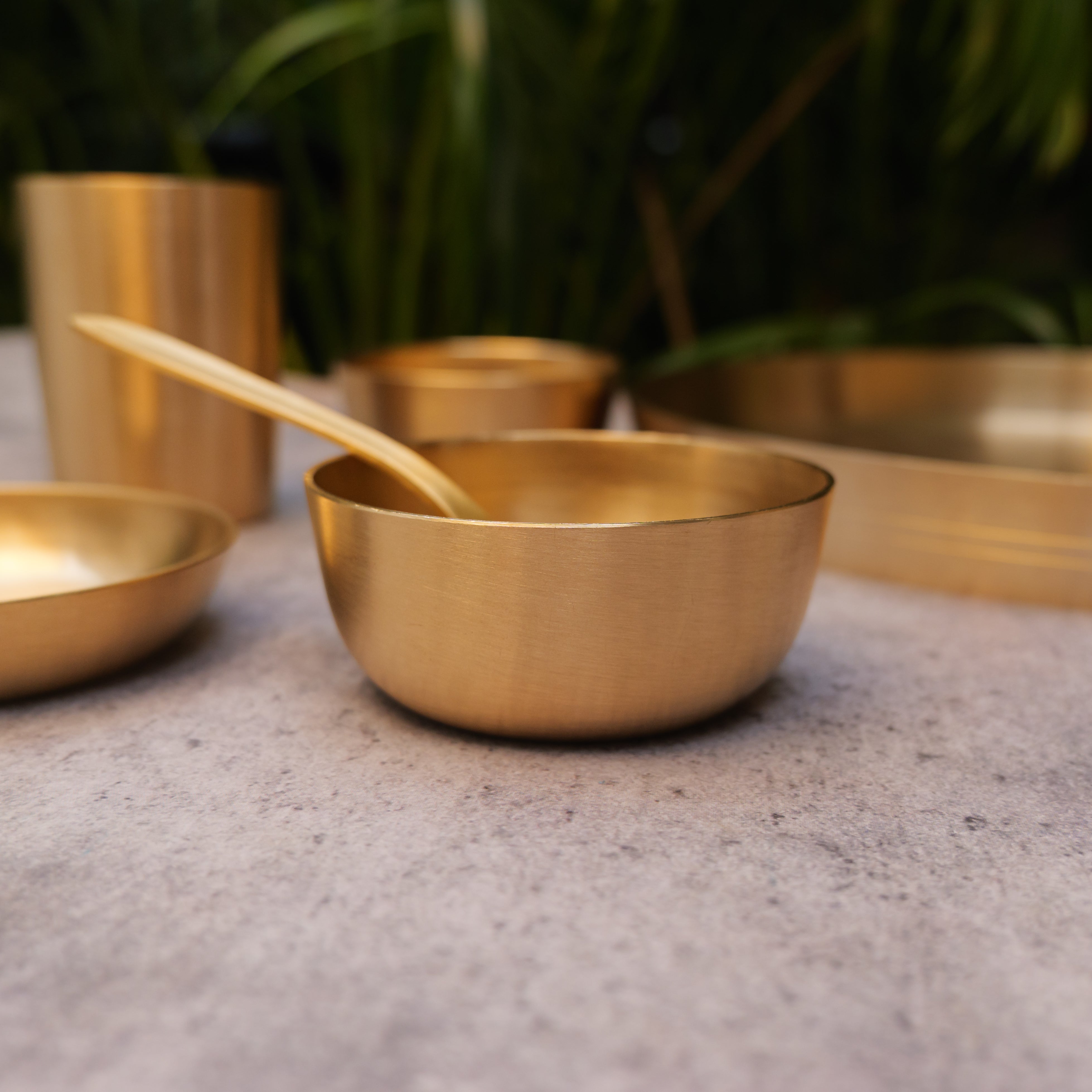 Ambi Pure 100% Lead Free Kansa Thali Set of 6 Original Design 1.7 kg