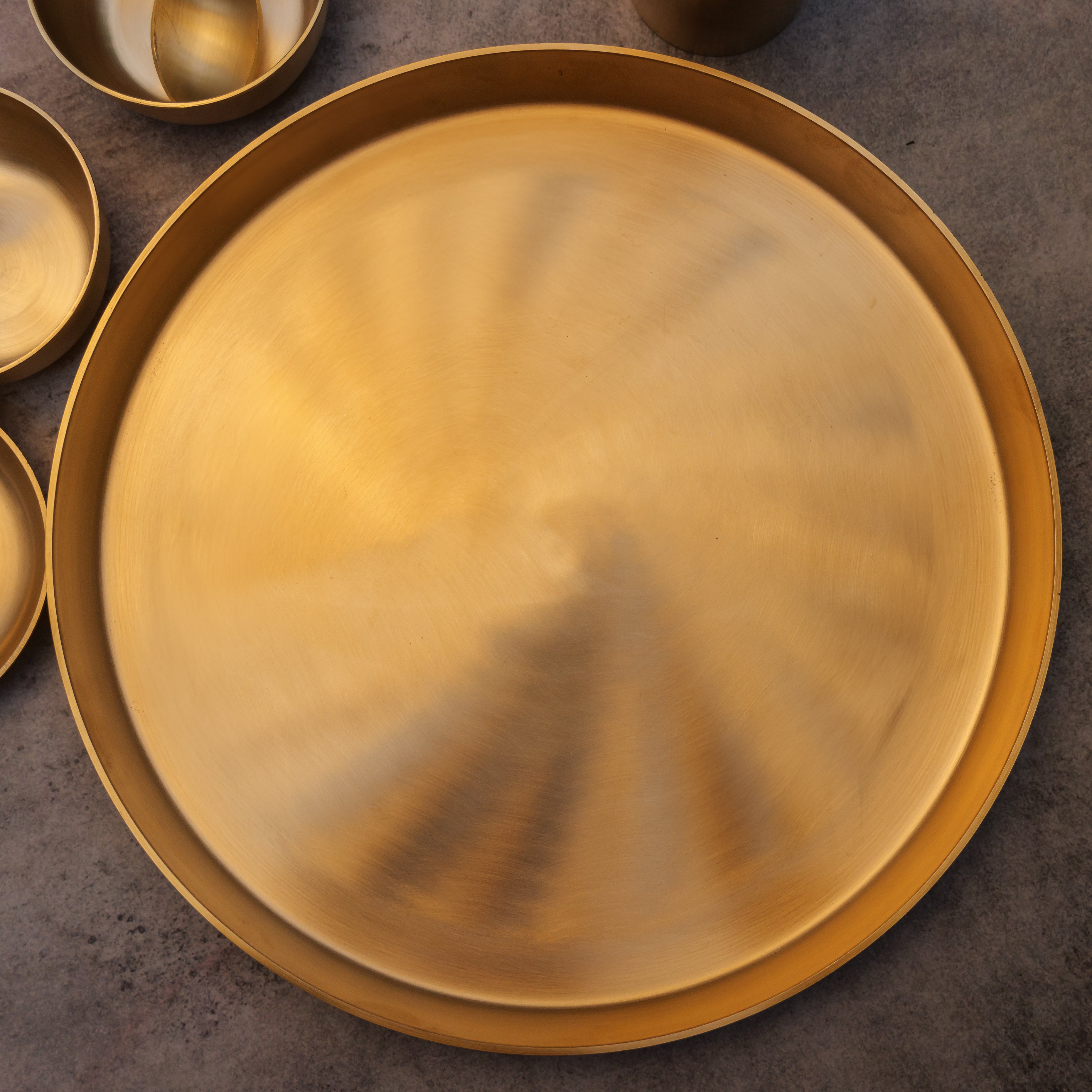 Ambi Pure 100% Lead Free Kansa Thali Set of 6 Original Design 1.7 kg