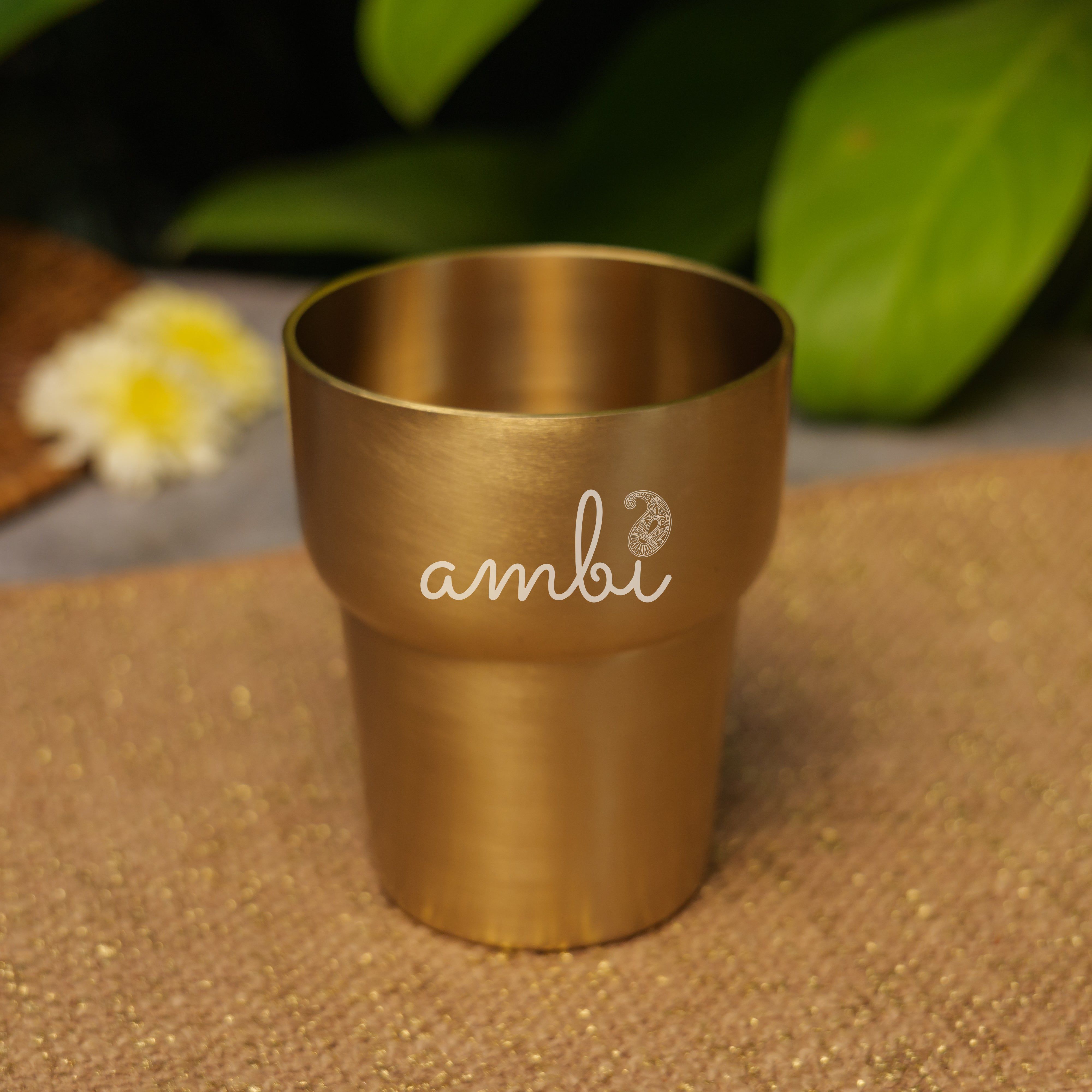 Ambi Pure Brass Designer Modern Glass - 300 ML Capacity - Heavy Make