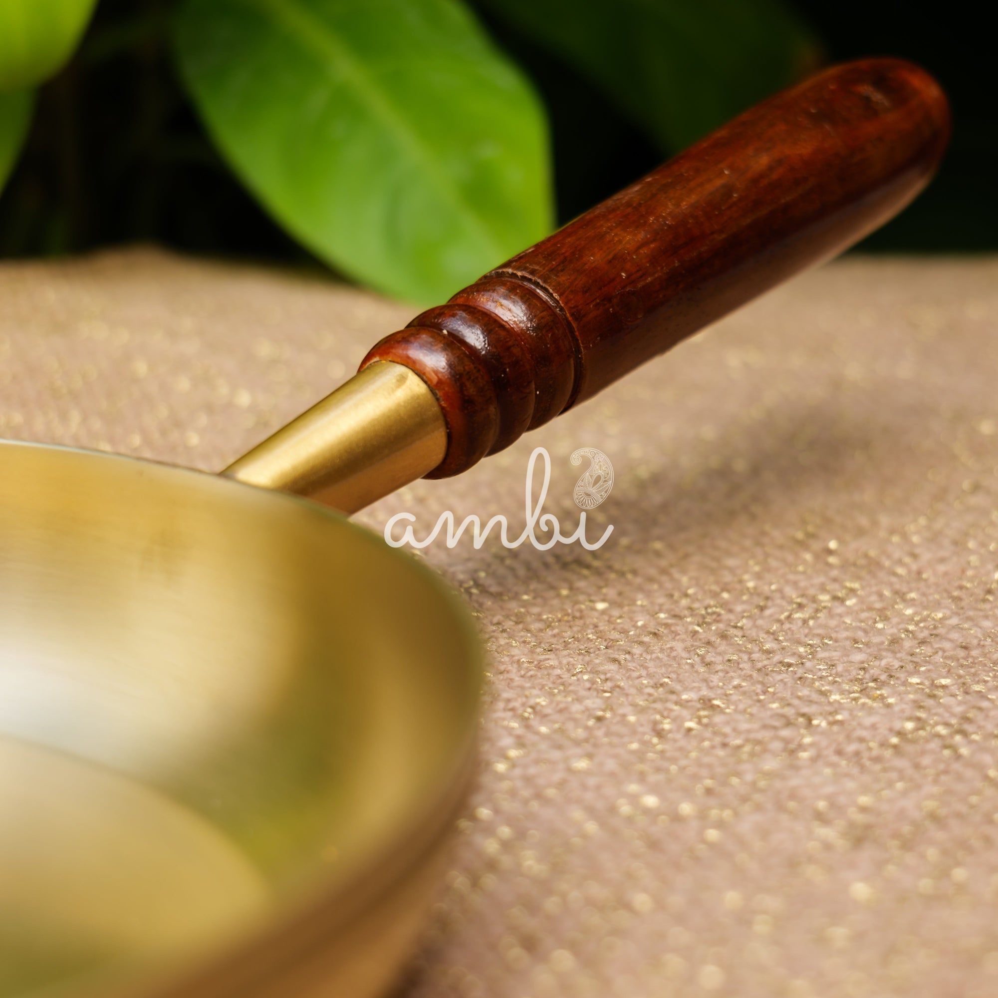 Ambi Exquisite Brass Fry Pan with Wooden handle - 8 Inches Diameter