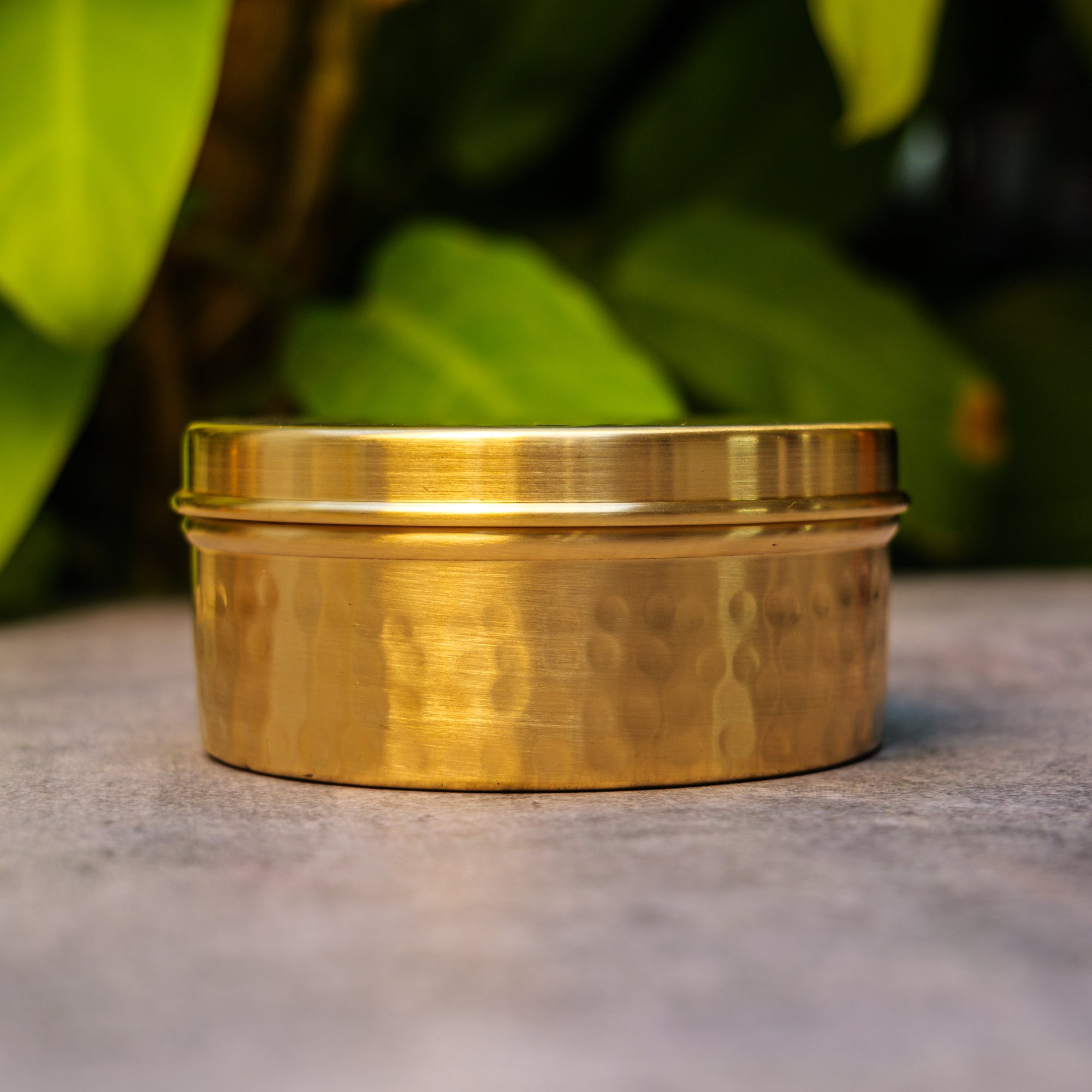 100% Brass Hammered Storage Boxes / Laddu Boxes - 5 inches diameter - 750 ML
