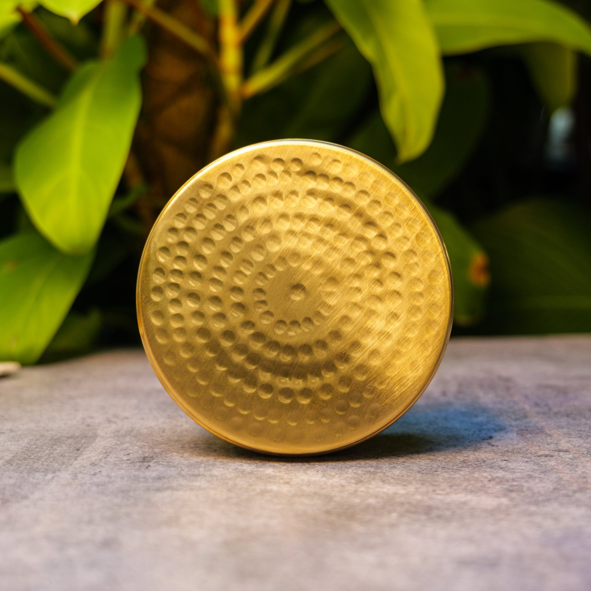 100% Brass Hammered Storage Boxes / Laddu Boxes - 5 inches diameter - 750 ML