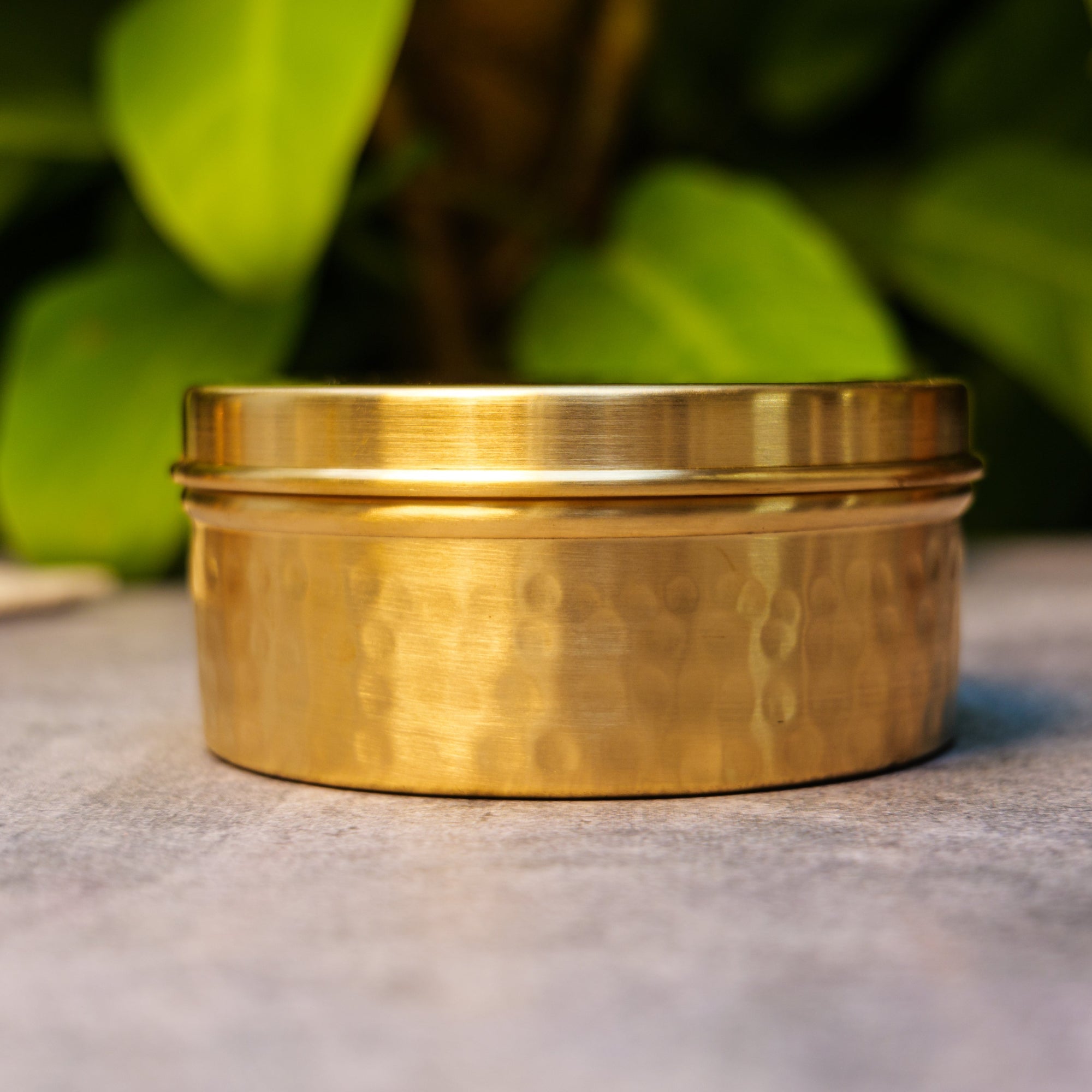 100% Brass Hammered Storage Boxes / Laddu Boxes - 5 inches diameter - 750 ML