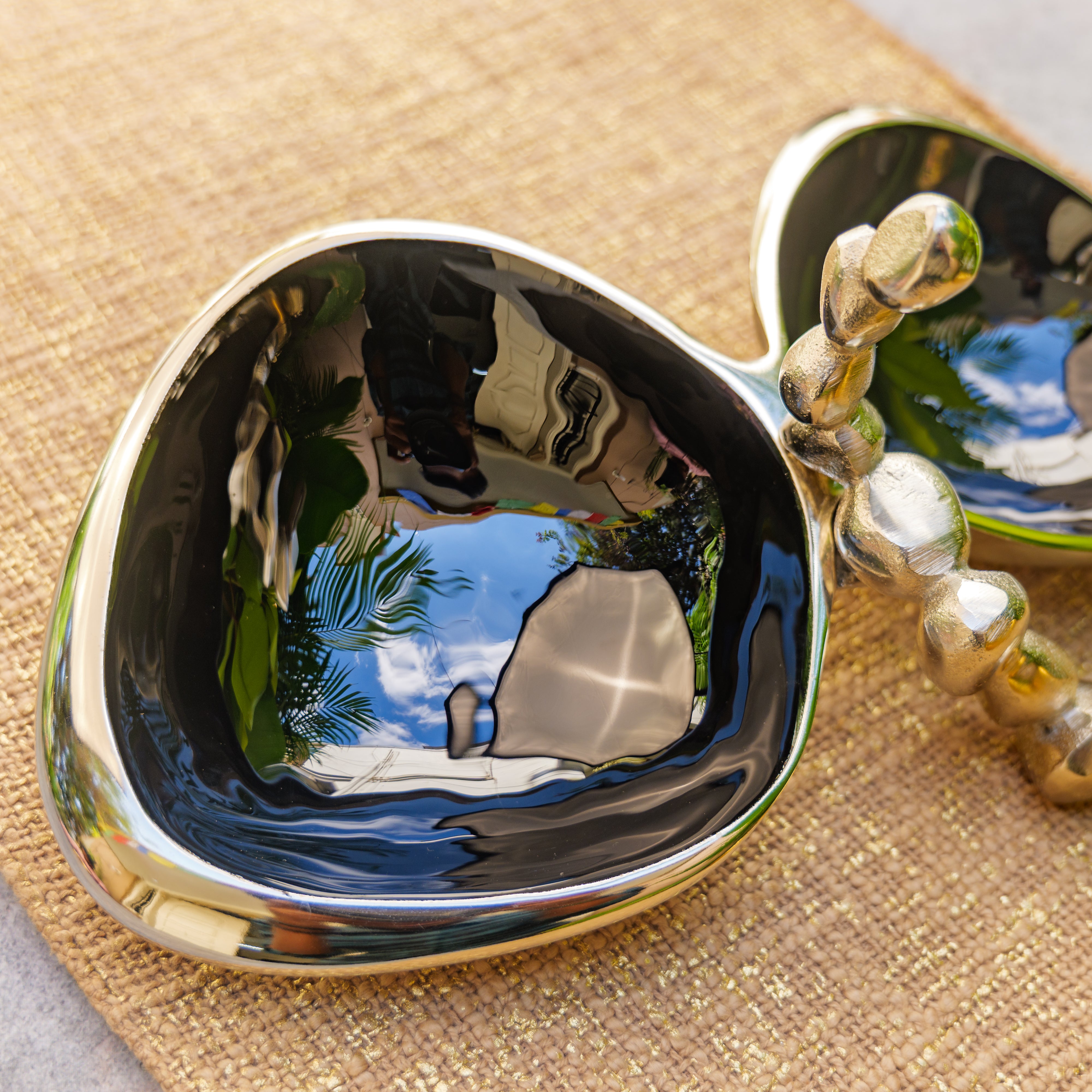 Pure Brass Silver Edge Nuts Bowl - 2 Bowls in a Single Piece