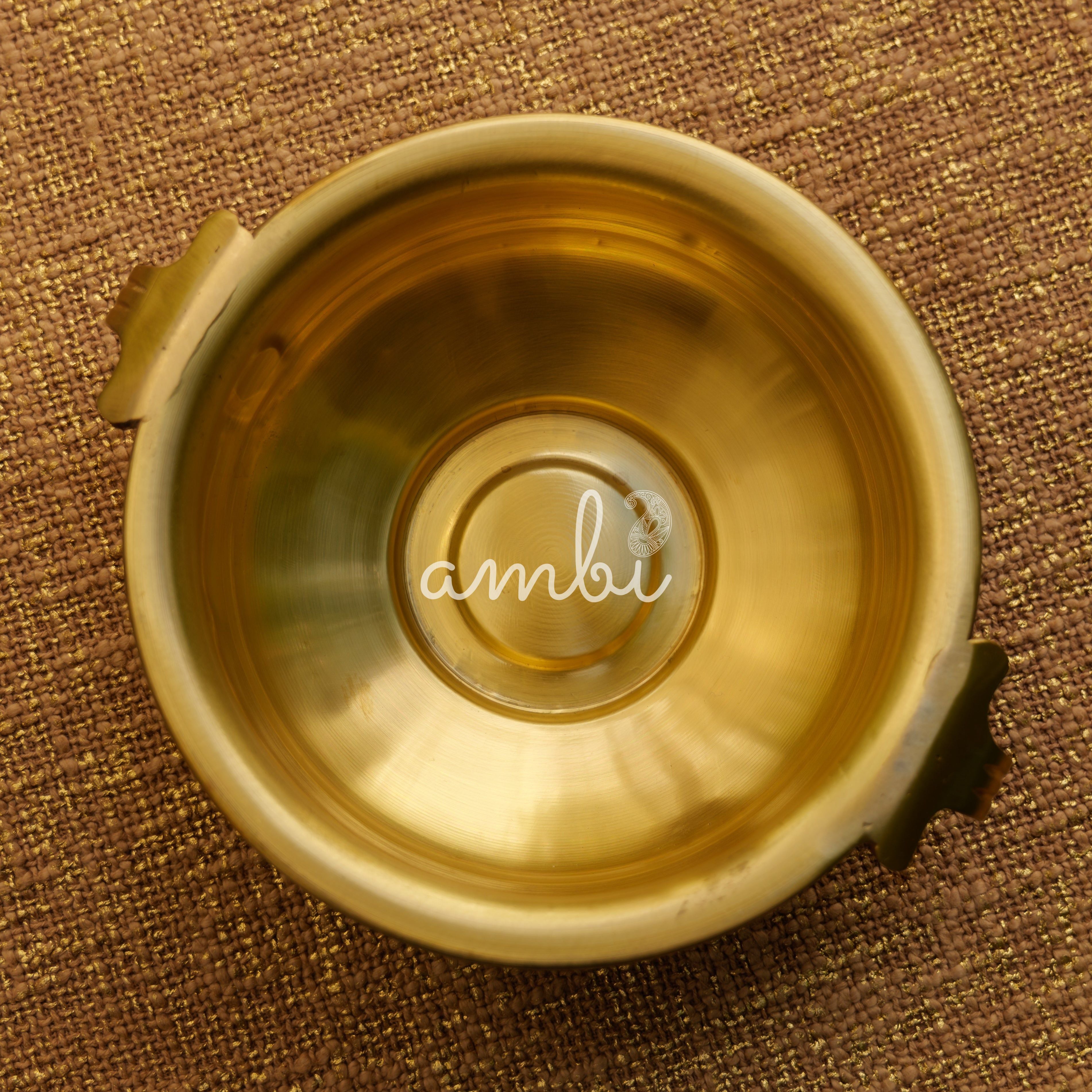 Ambi Pure Brass Mini Round Urli - 5.5 inches diameter