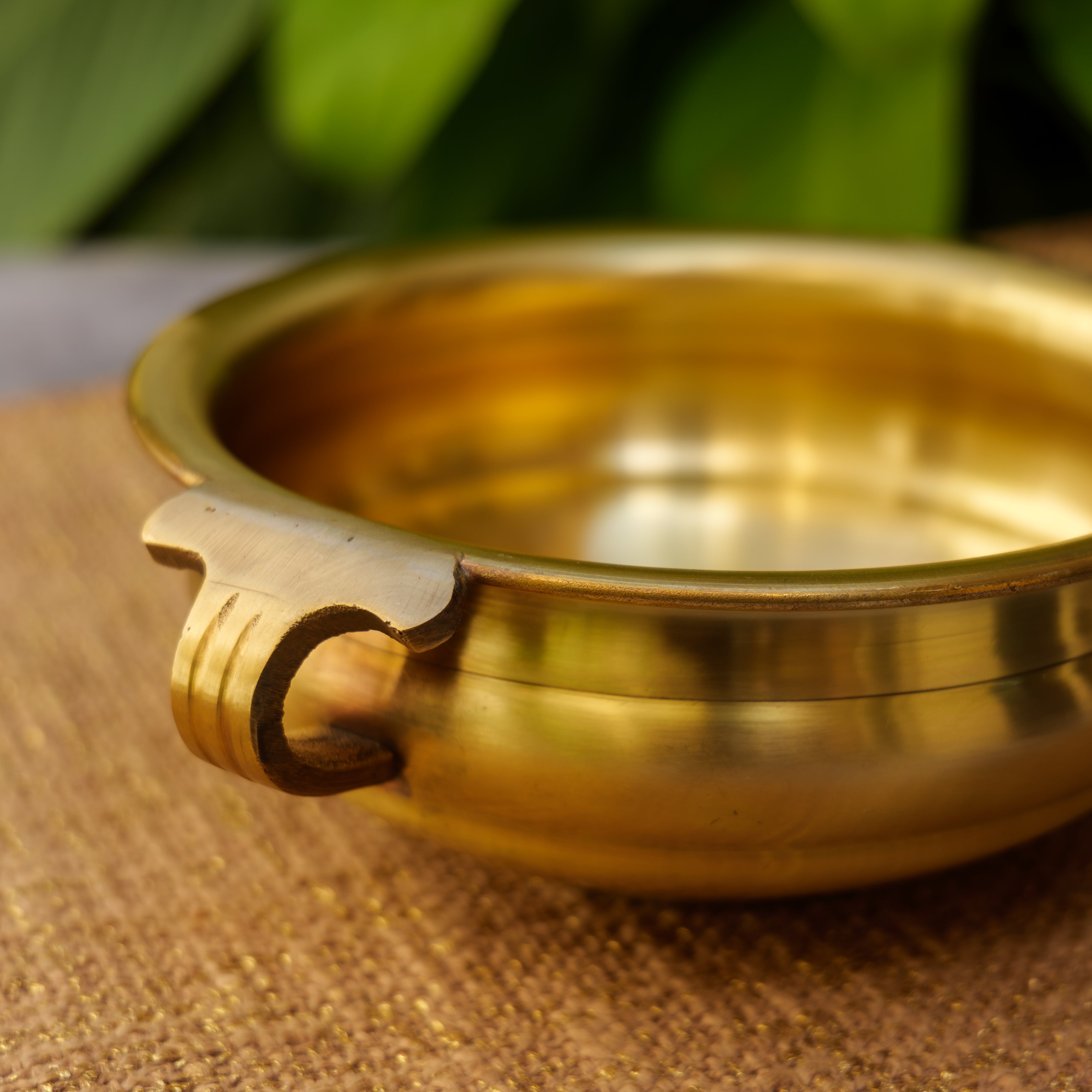 Ambi Pure Brass Small Round Urli - 6 inches diameter