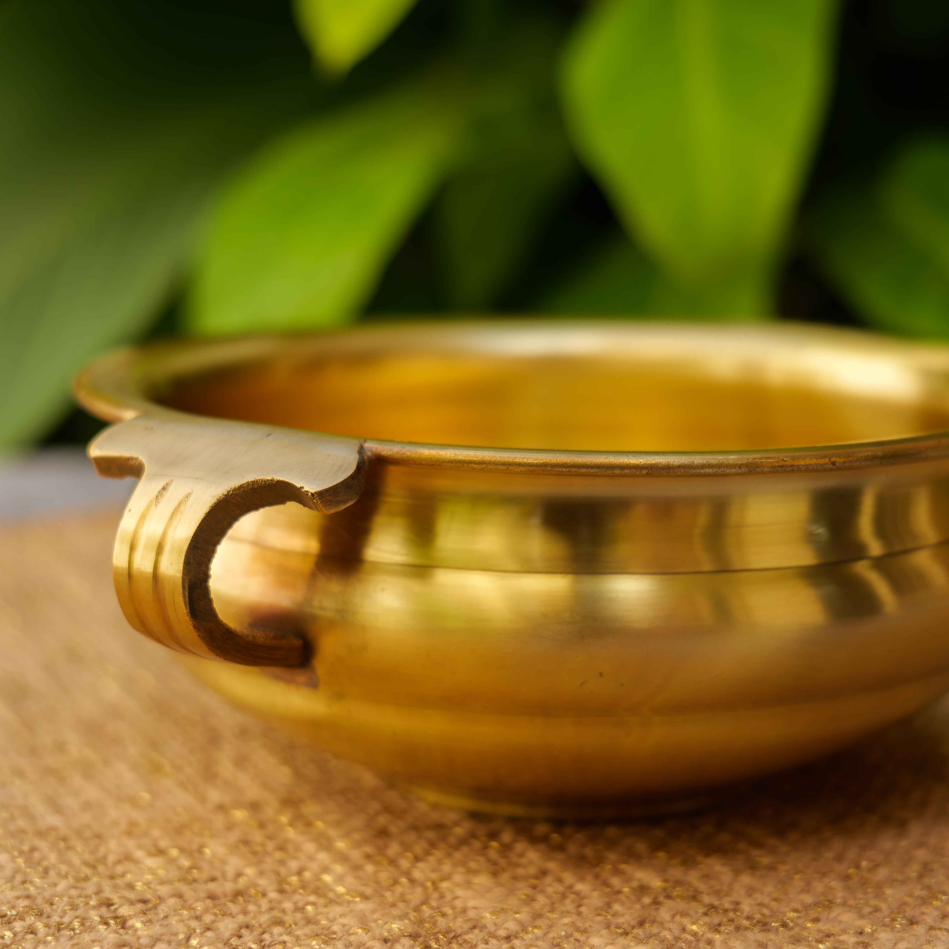 Ambi Pure Brass Small Round Urli - 5 inches diameter