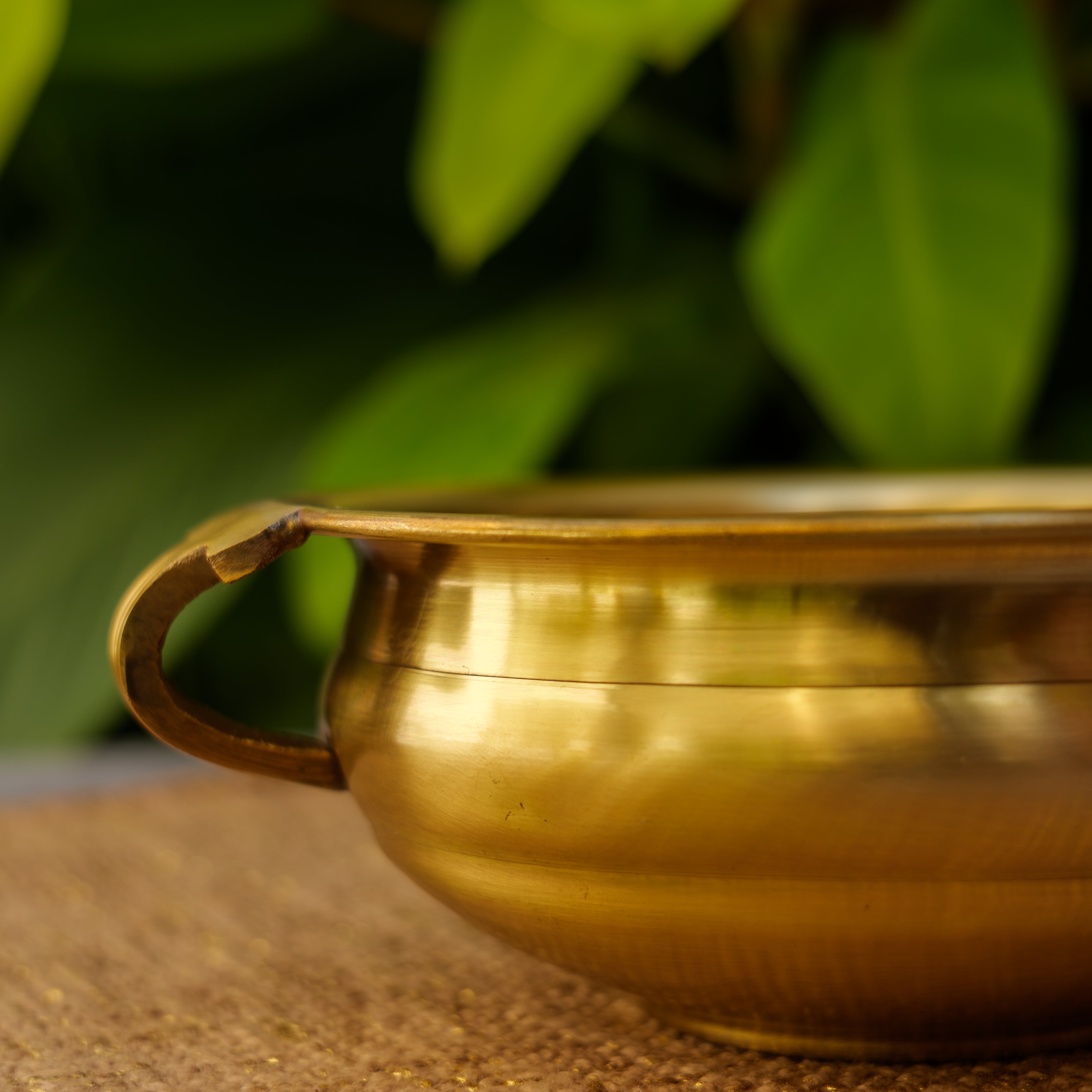 Ambi Pure Brass Mini Round Urli - 5.5 inches diameter