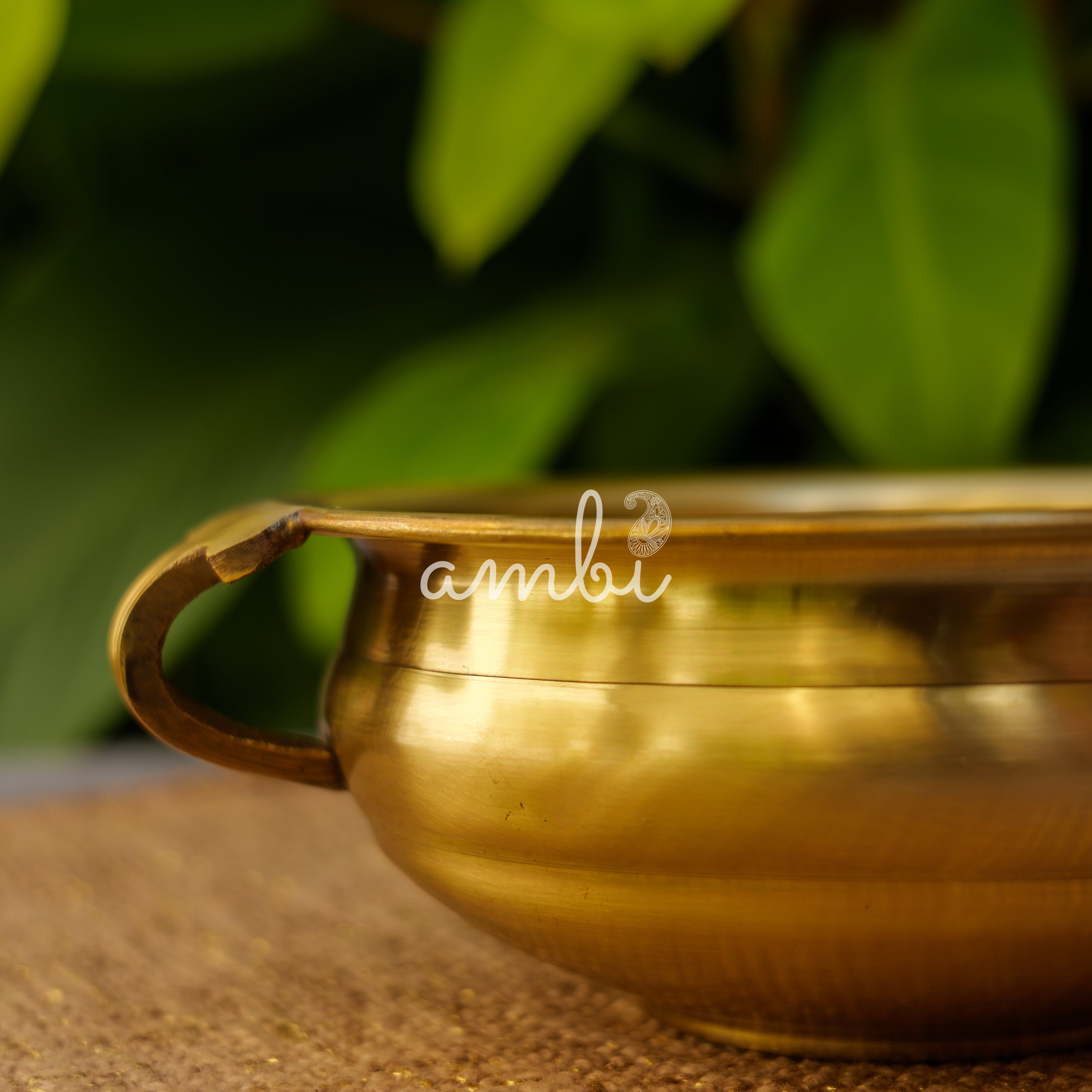 Ambi Pure Brass Mini Round Urli - 5.5 inches diameter