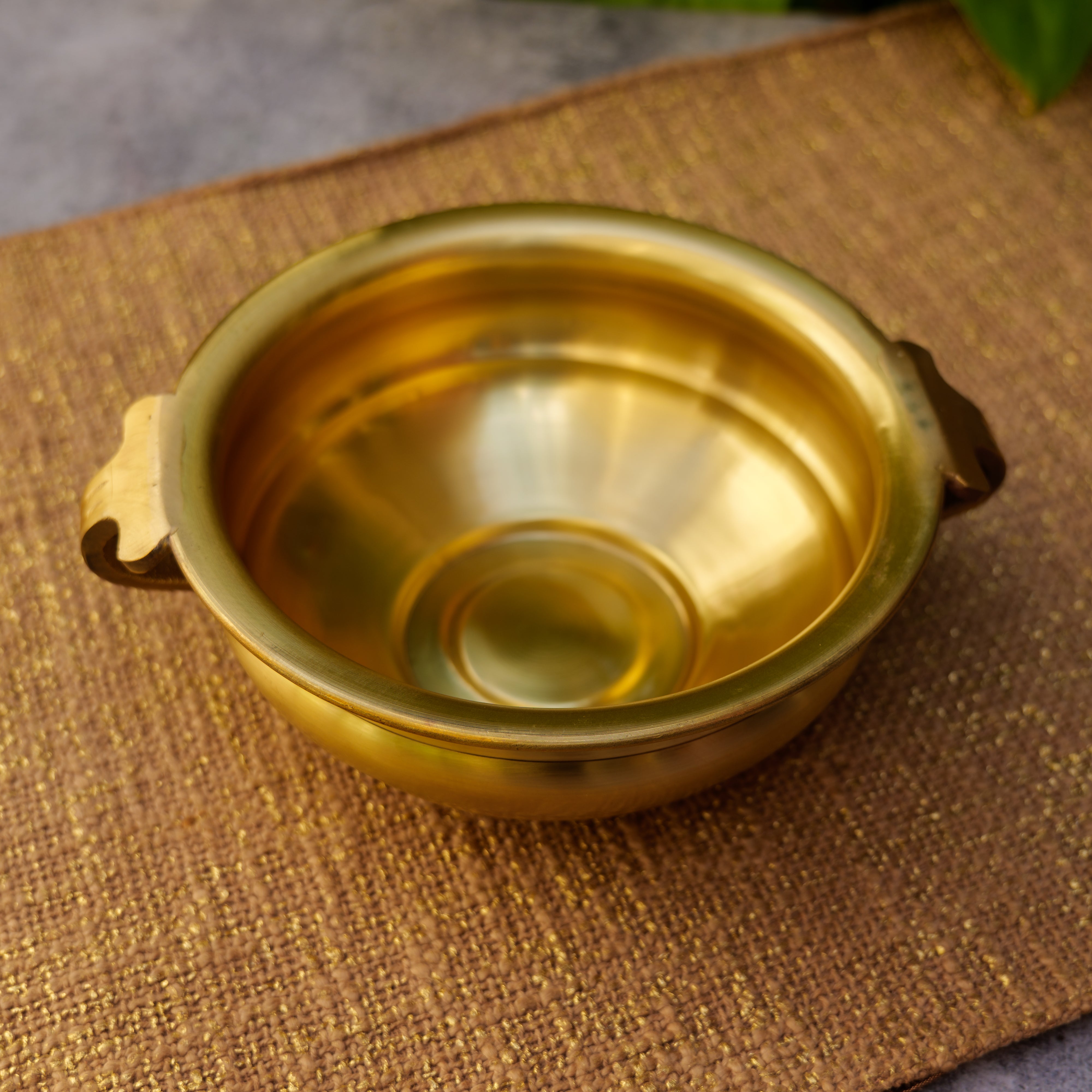 Ambi Pure Brass Small Round Urli - 5 inches diameter