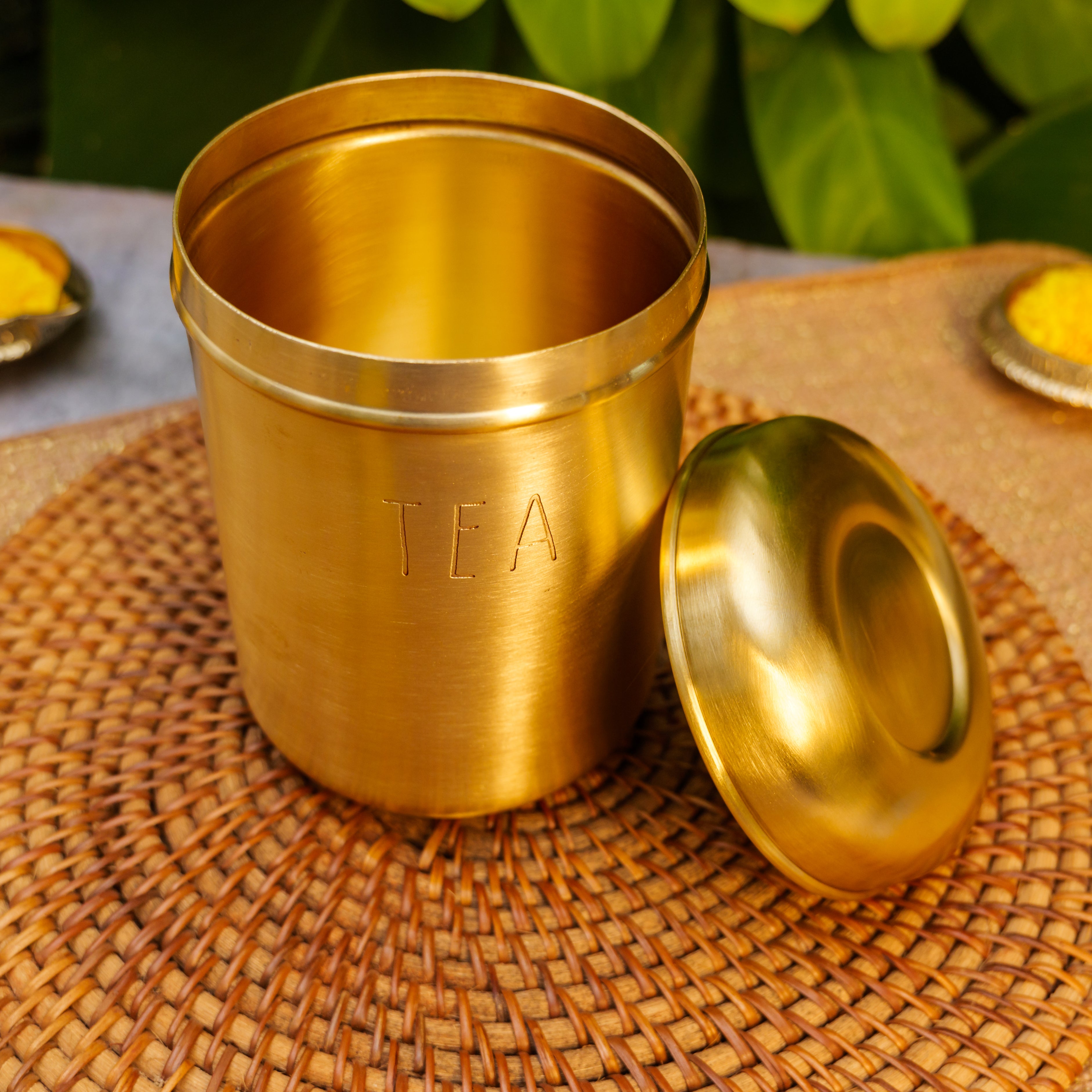 Tea Jar - Pure Brass Jar Storage Container - 1 L