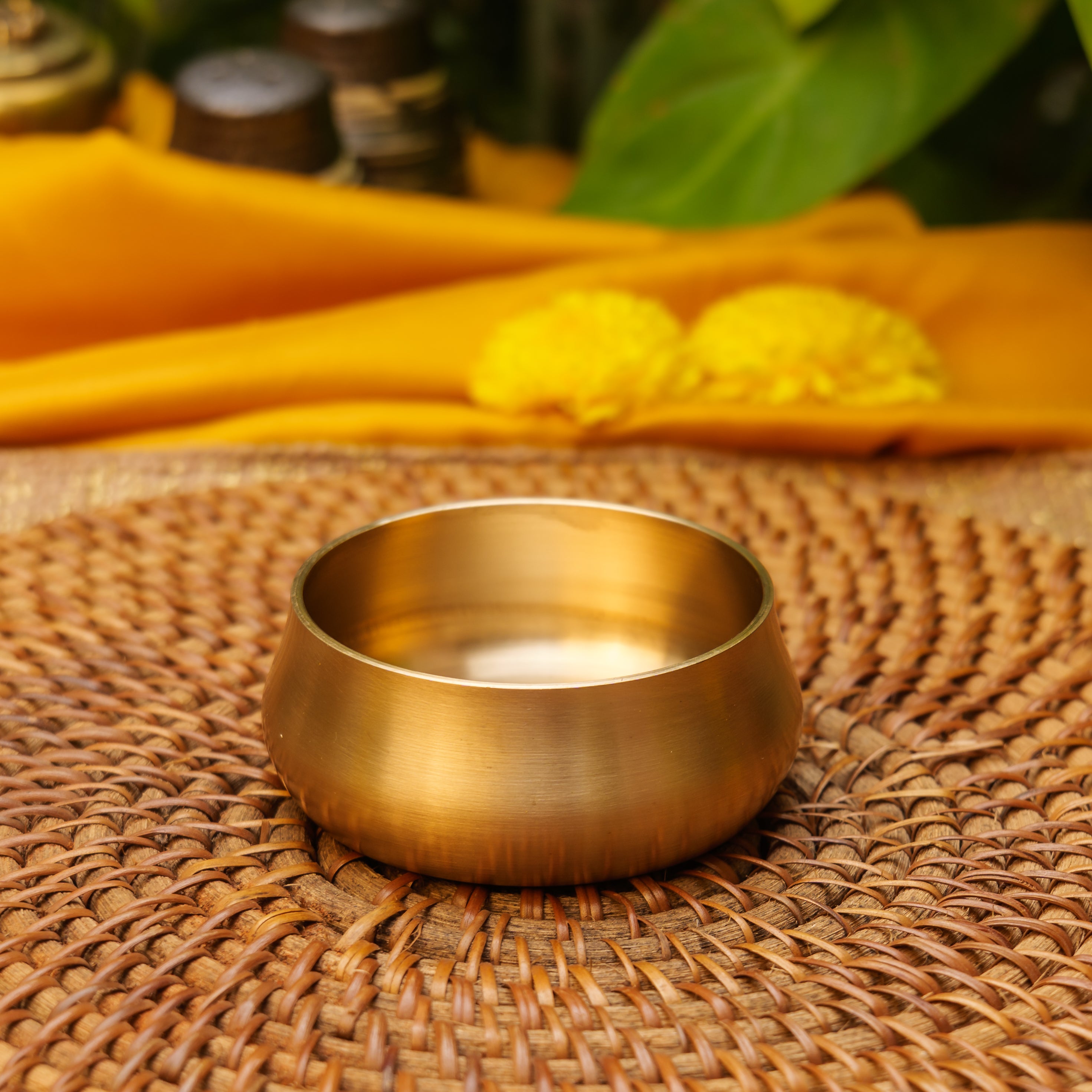 Ambi Pure 100% Lead Free Kansa Curved Thali Set - Set of 6 pieces - Matt Finish Heavy Masterpiece