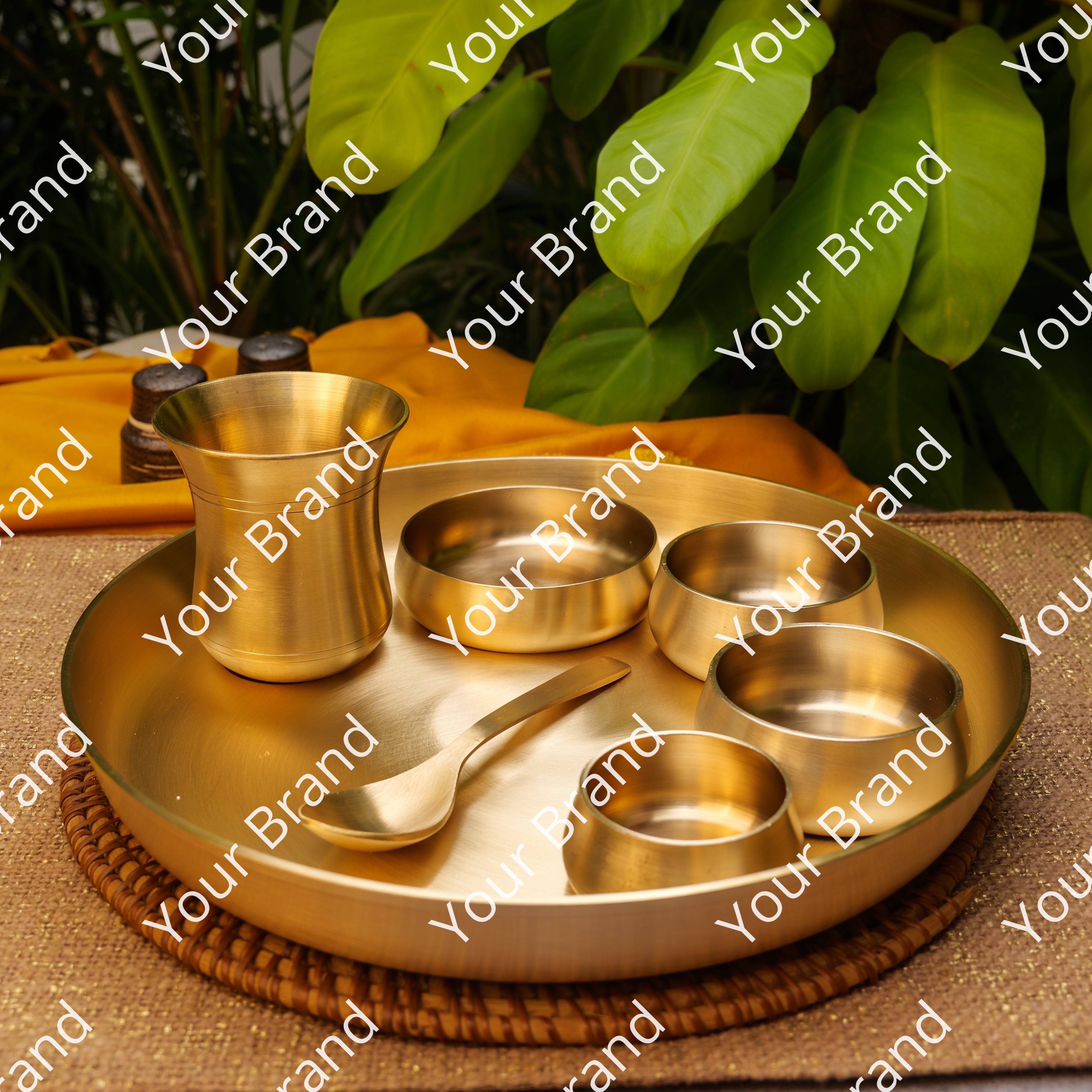 Ambi Heirloom Brass Thali — A Heritage Dining Experience (Set of 7)