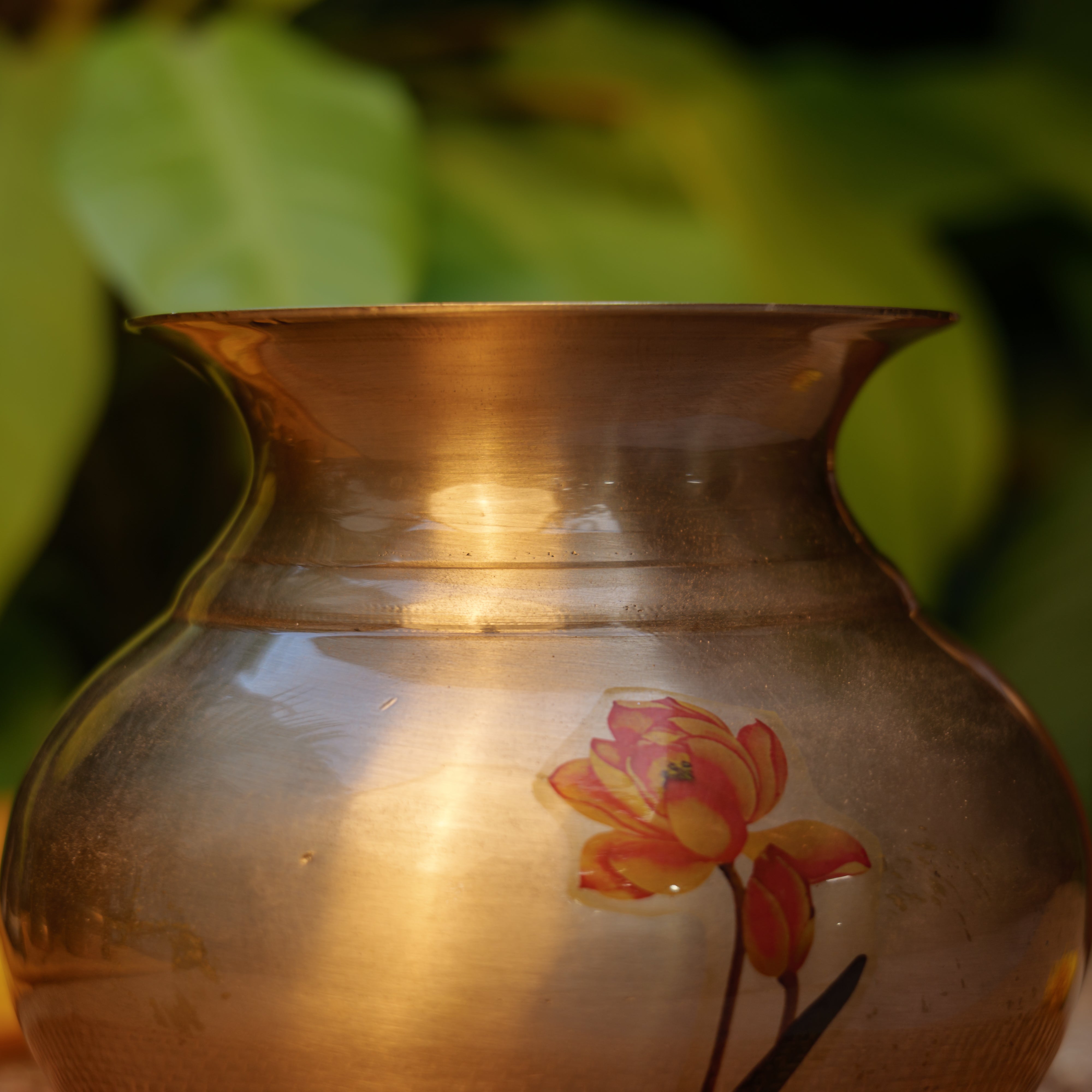Pure Kansa Floral Hand Painted Finish Lota/Kalash