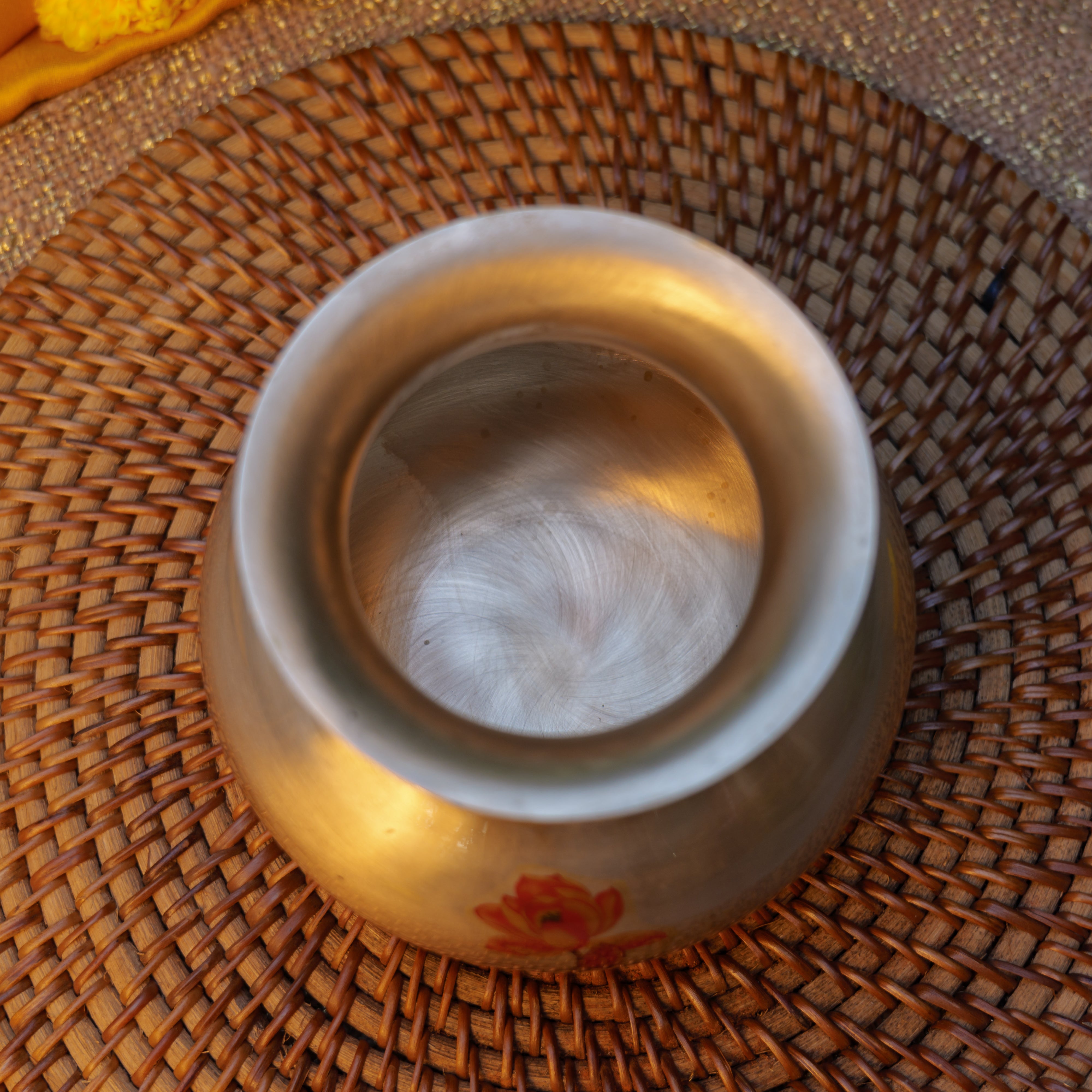 Pure Kansa Floral Hand Painted Finish Lota/Kalash