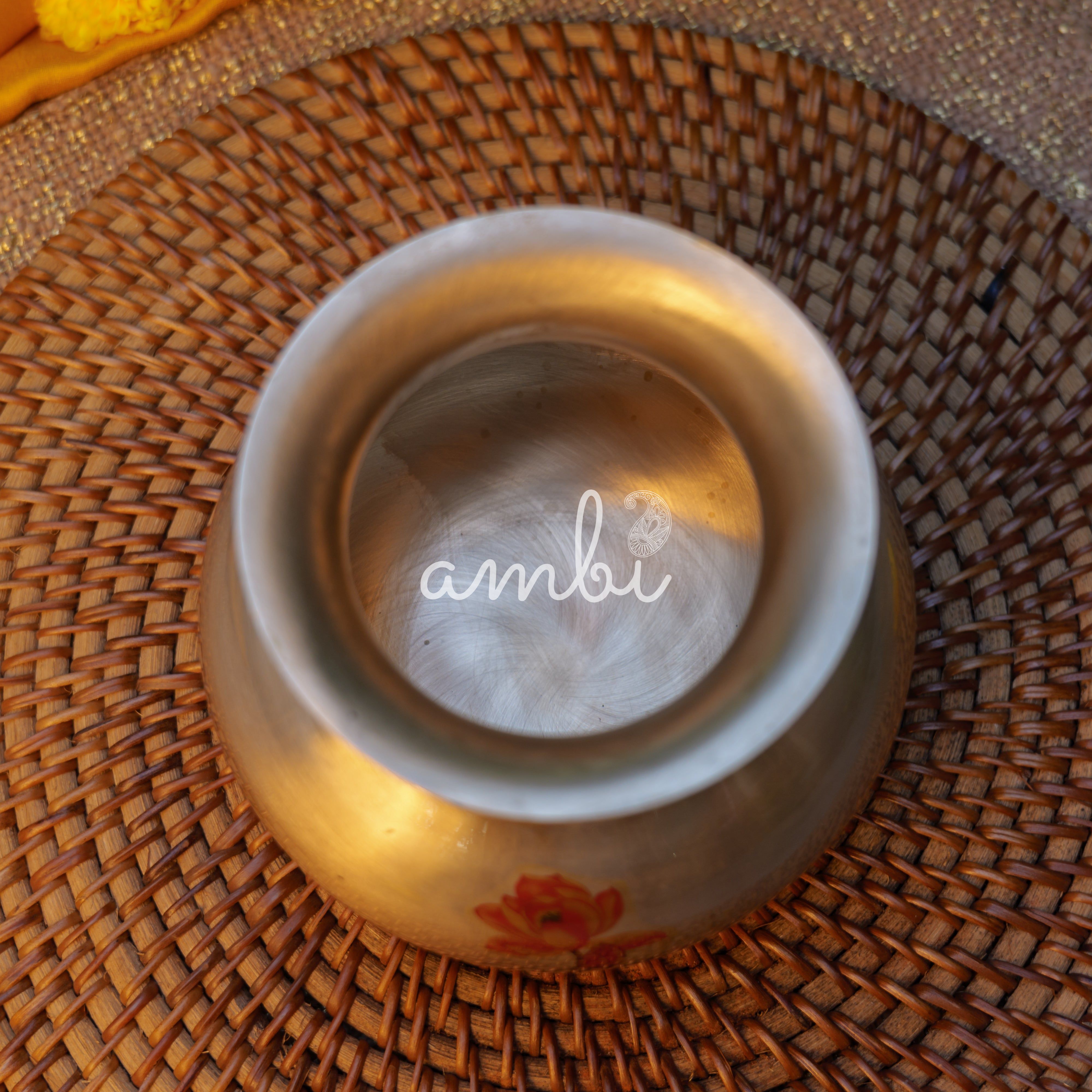 Pure Kansa Floral Hand Painted Finish Lota/Kalash