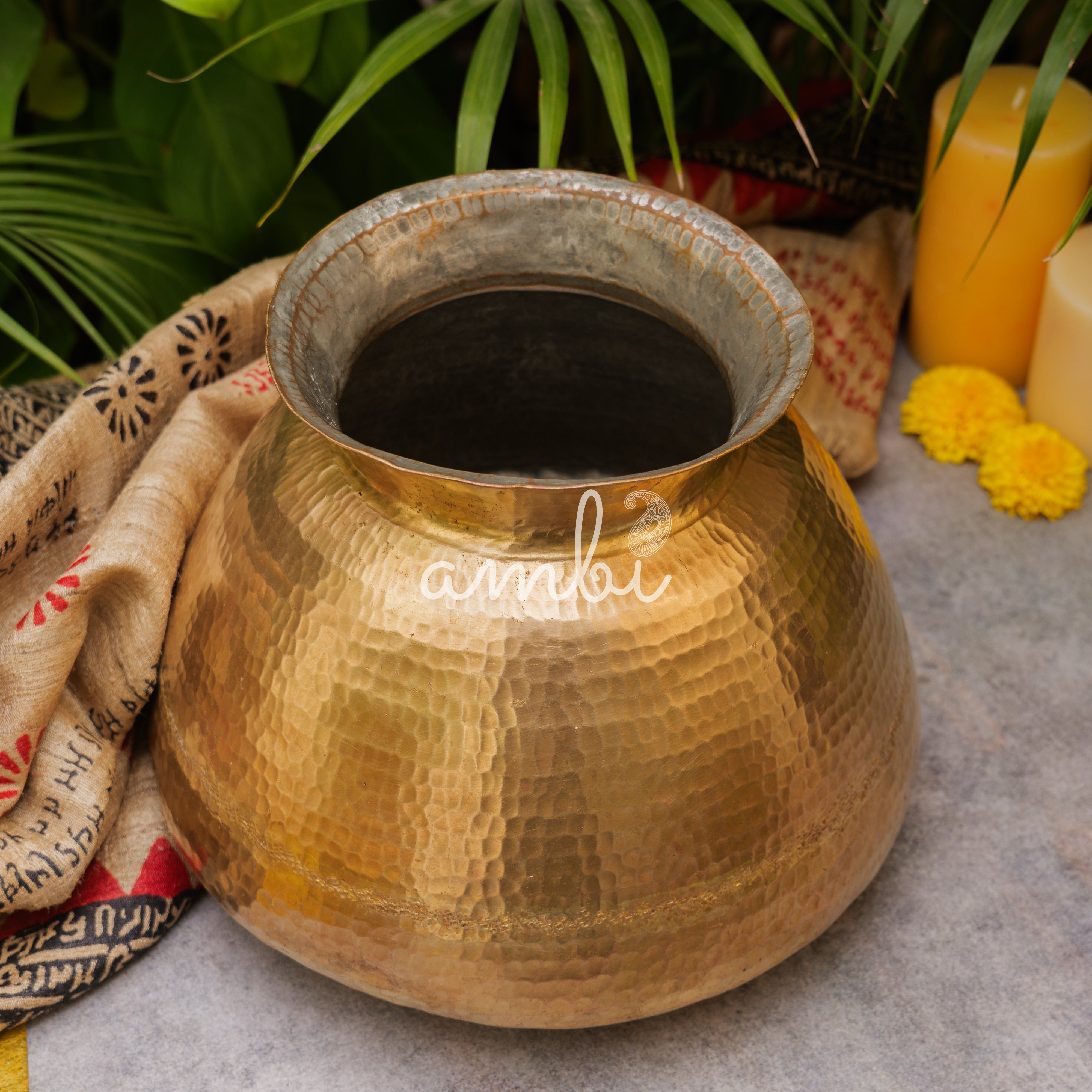 Vintage Brass Water Pot (Mataka) / Planter / Vase- Rare Conical Shaped
