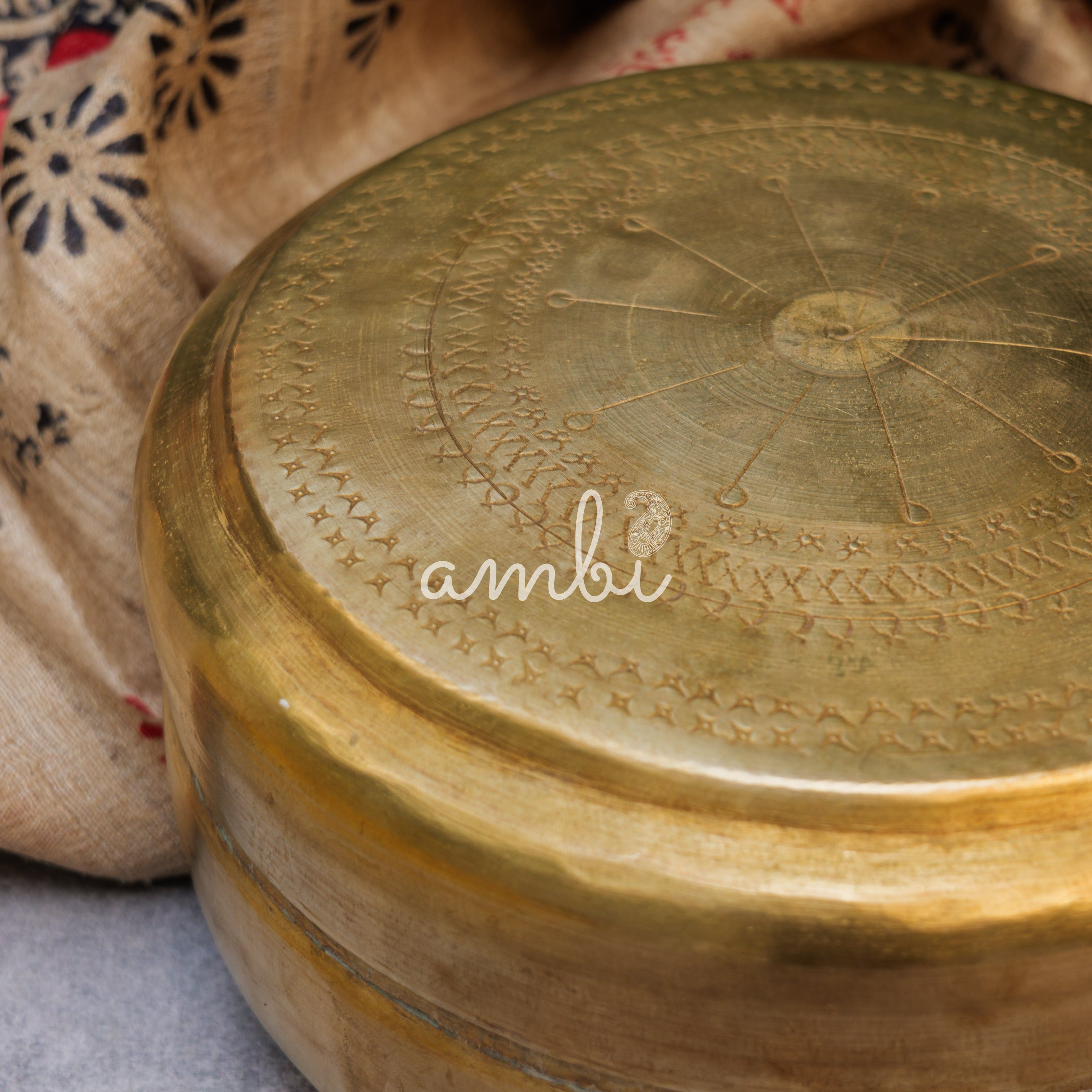Heritage Vintage Brass Roti Box - Large - with Intricate Design - 7.5 Inches