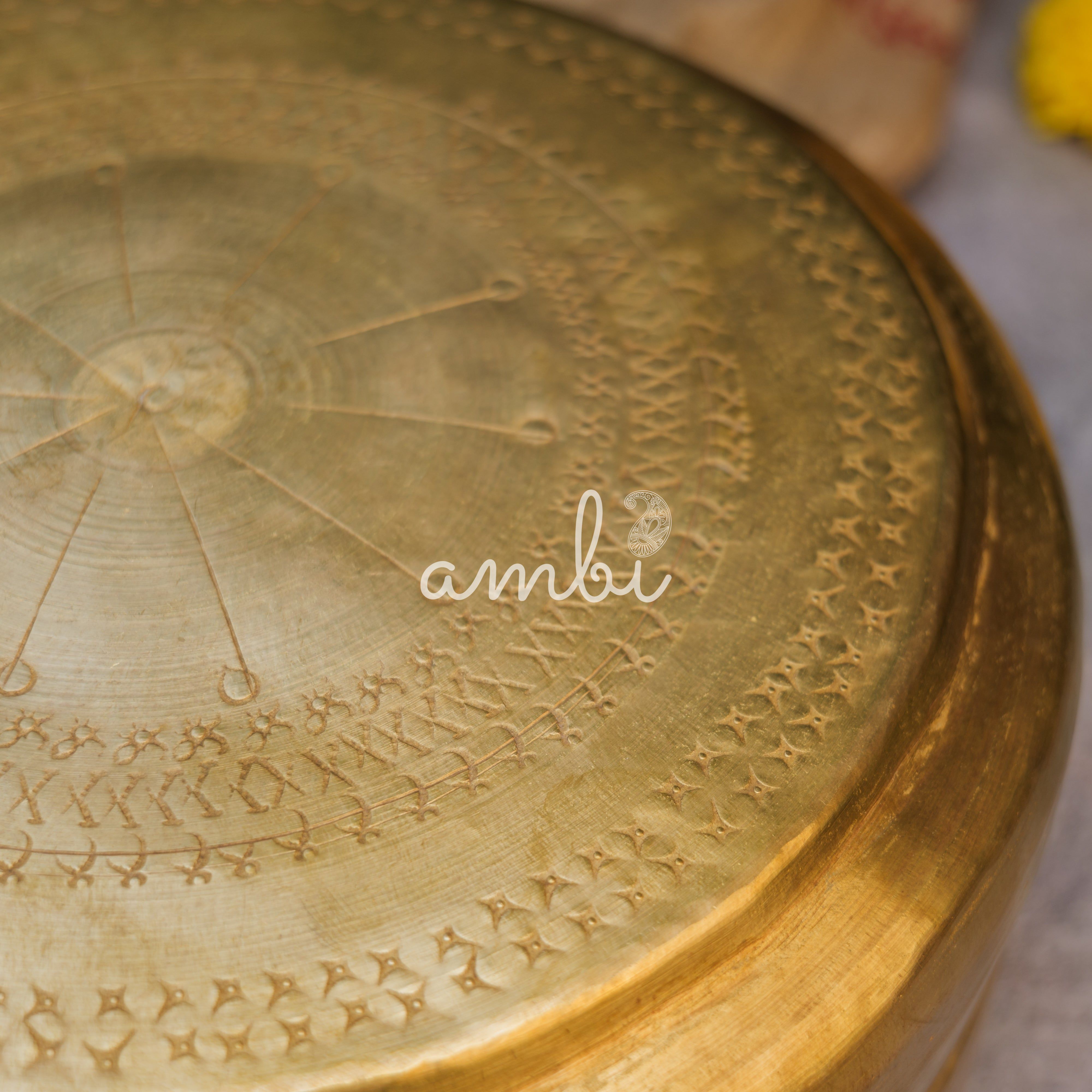 Heritage Vintage Brass Roti Box - Large - with Intricate Design - 7.5 Inches