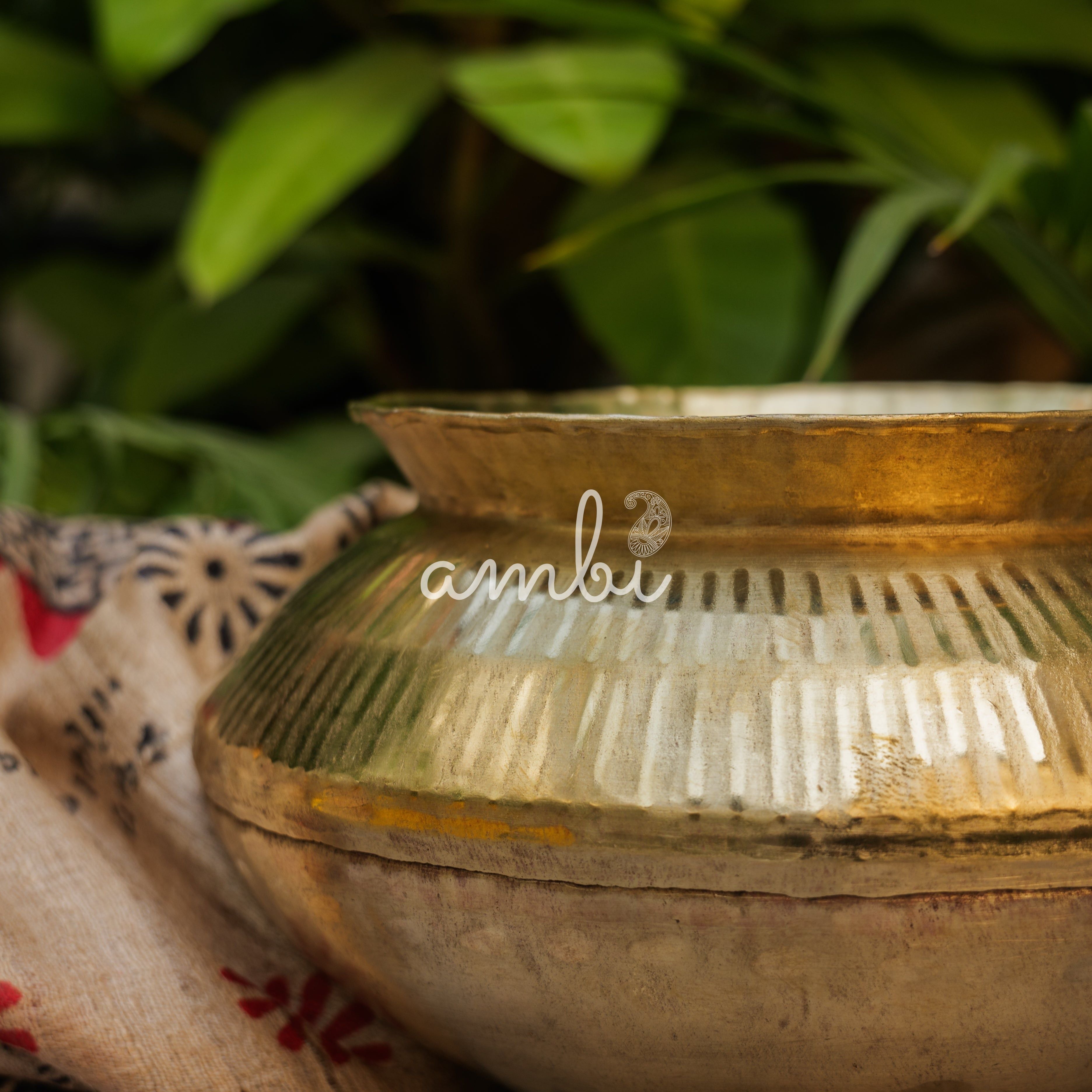 Brass Garden Water Matka / Vase / Pot - 3 Litres Capacity