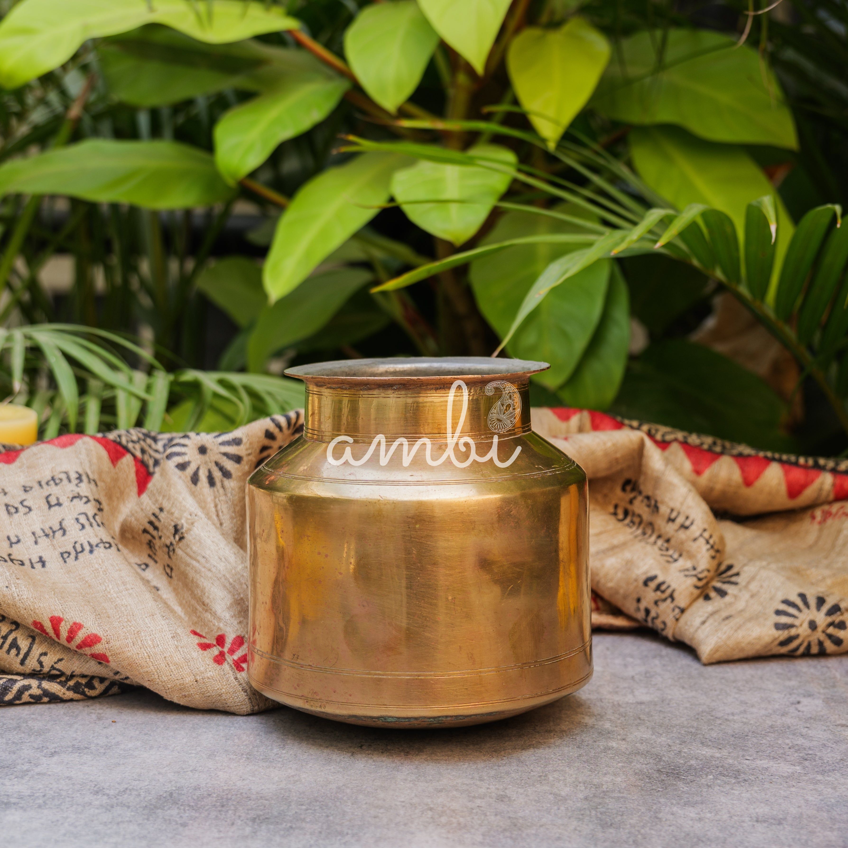 Handcrafted Vintage Conical Brass Vessel / Vase / Lota / Matka