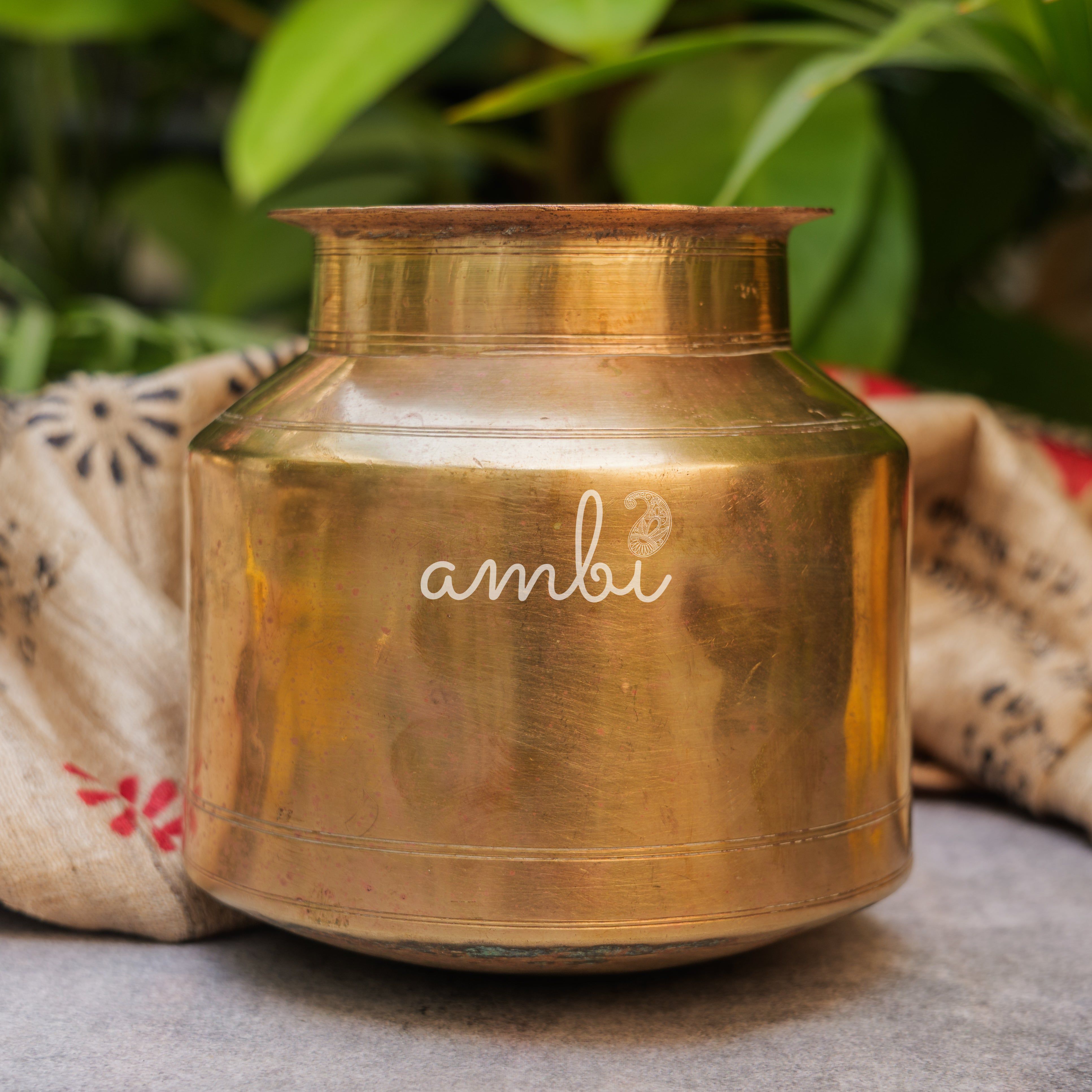 Handcrafted Vintage Conical Brass Vessel / Vase / Lota / Matka