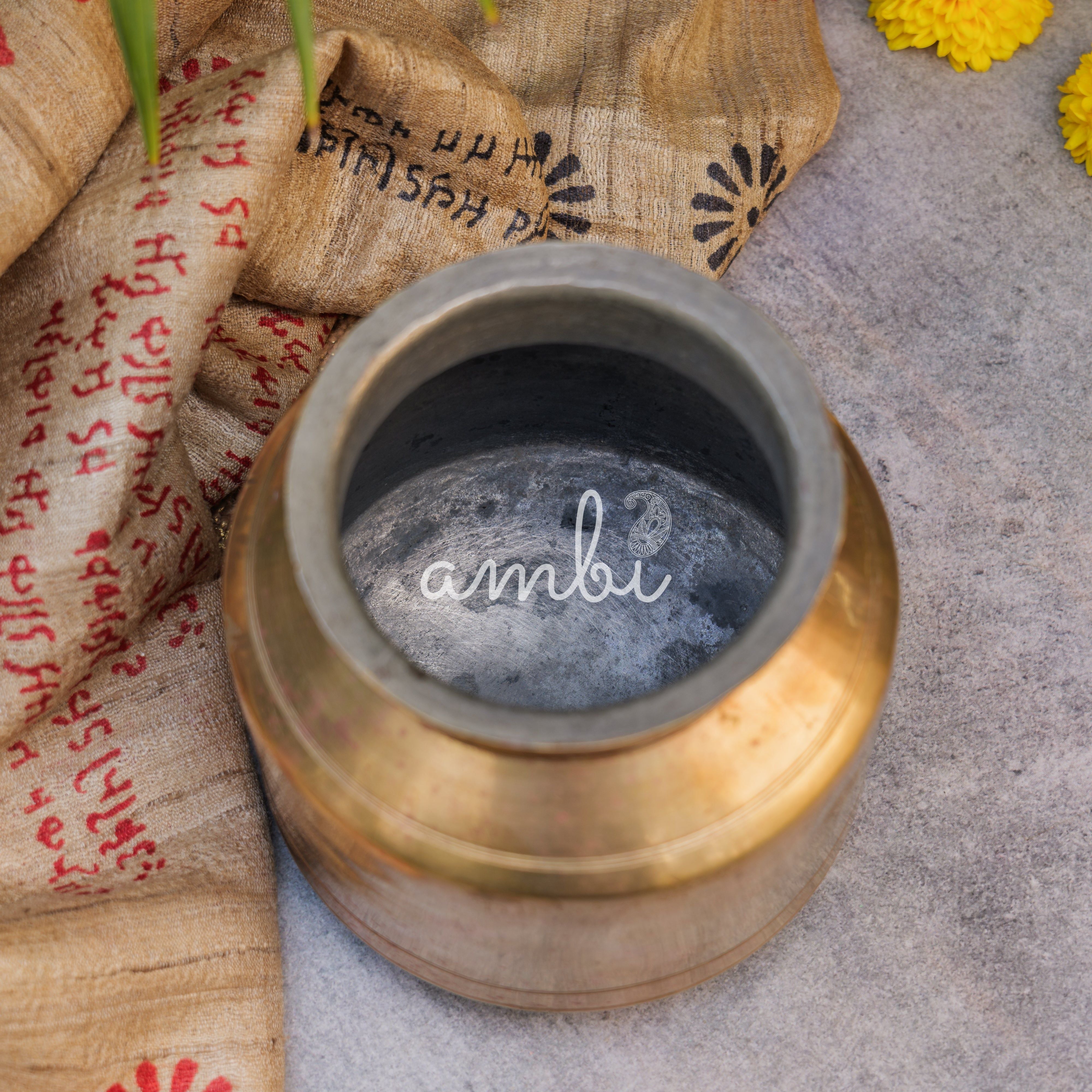 Handcrafted Vintage Conical Brass Vessel / Vase / Lota / Matka