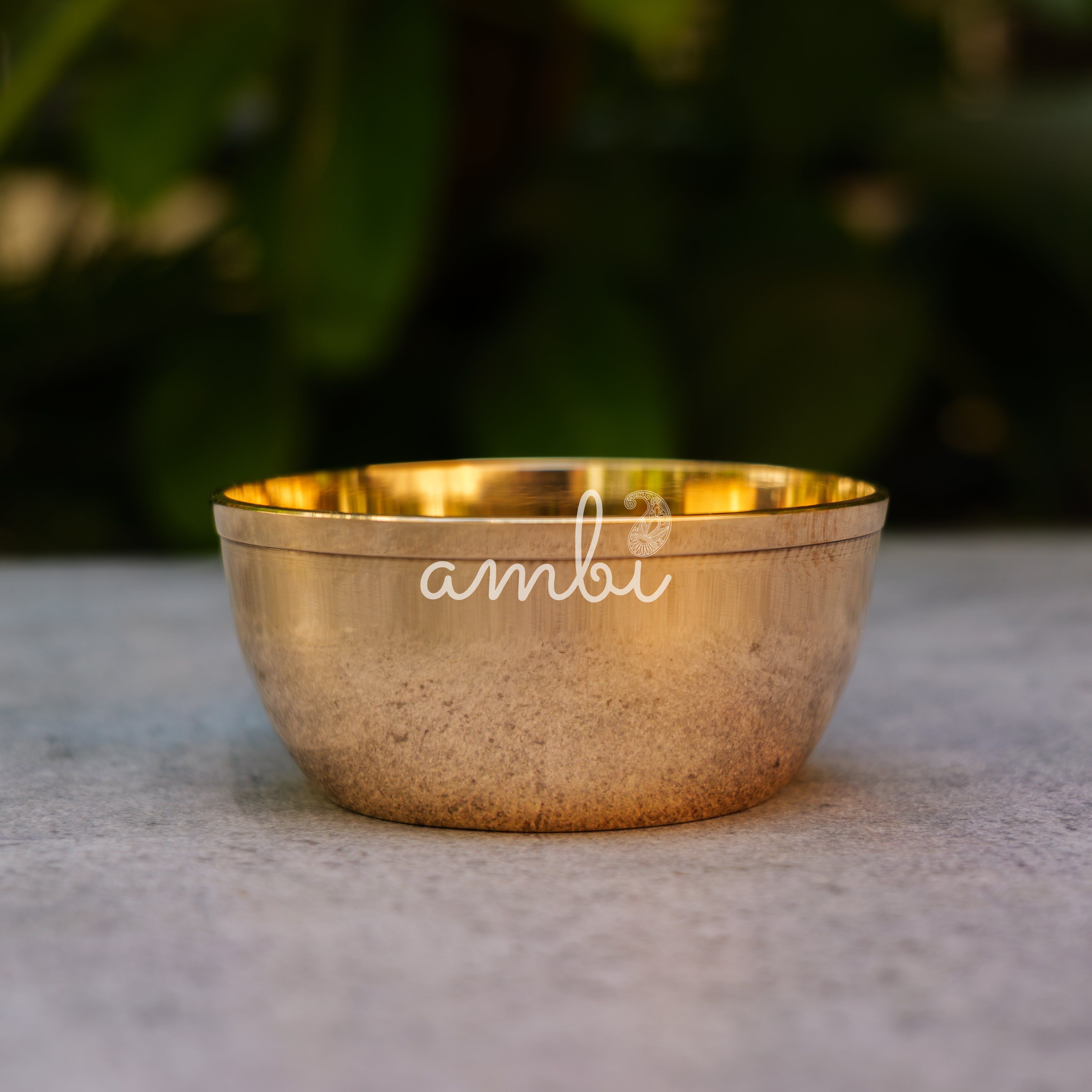 AMBI Lead Free 100% Pure Kansa Small Katori / Bowl - Polished Finish - 3.5 Inches - 165 ML