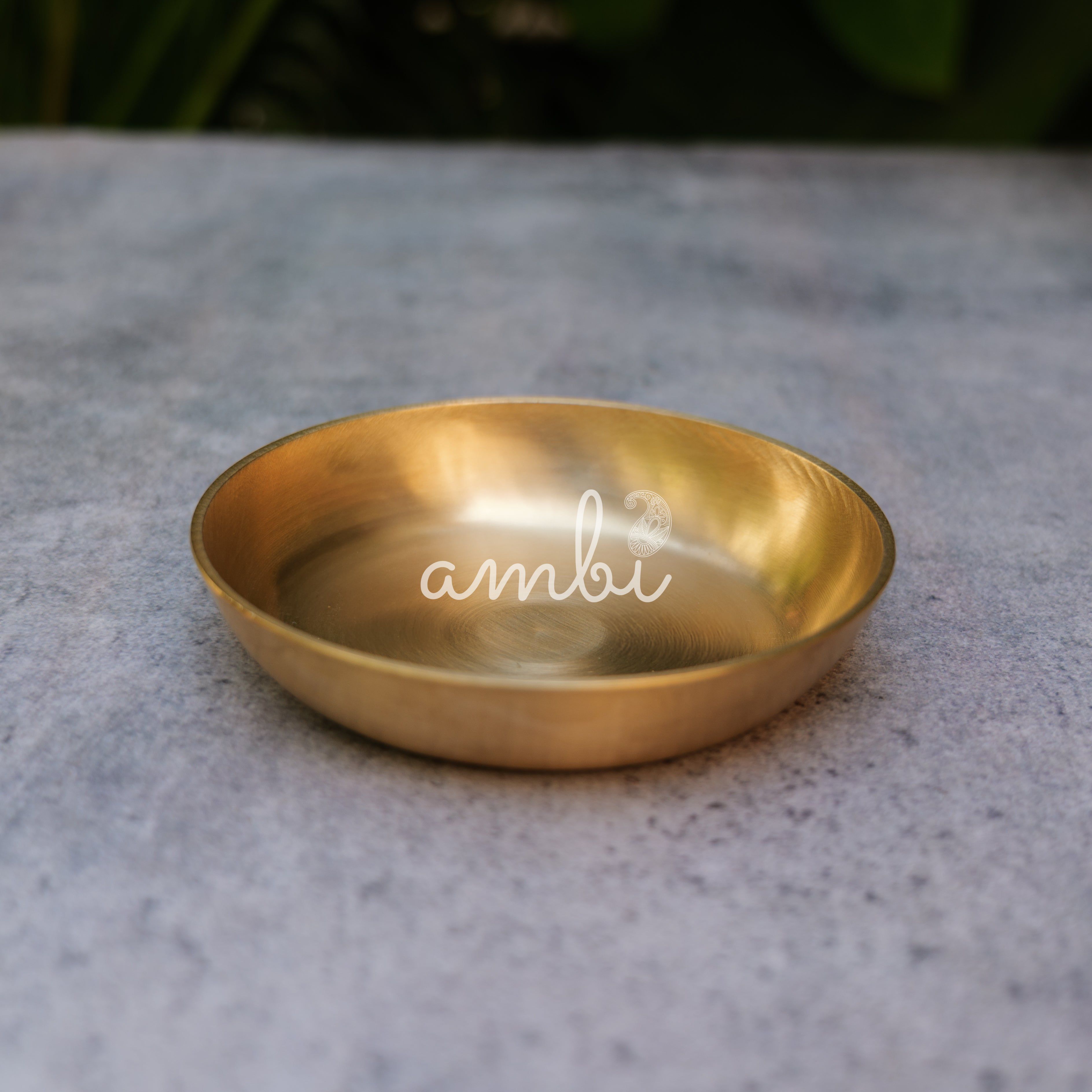 Ambi Pure Brass Thali Set of 6 Original Design - 1.7 kg