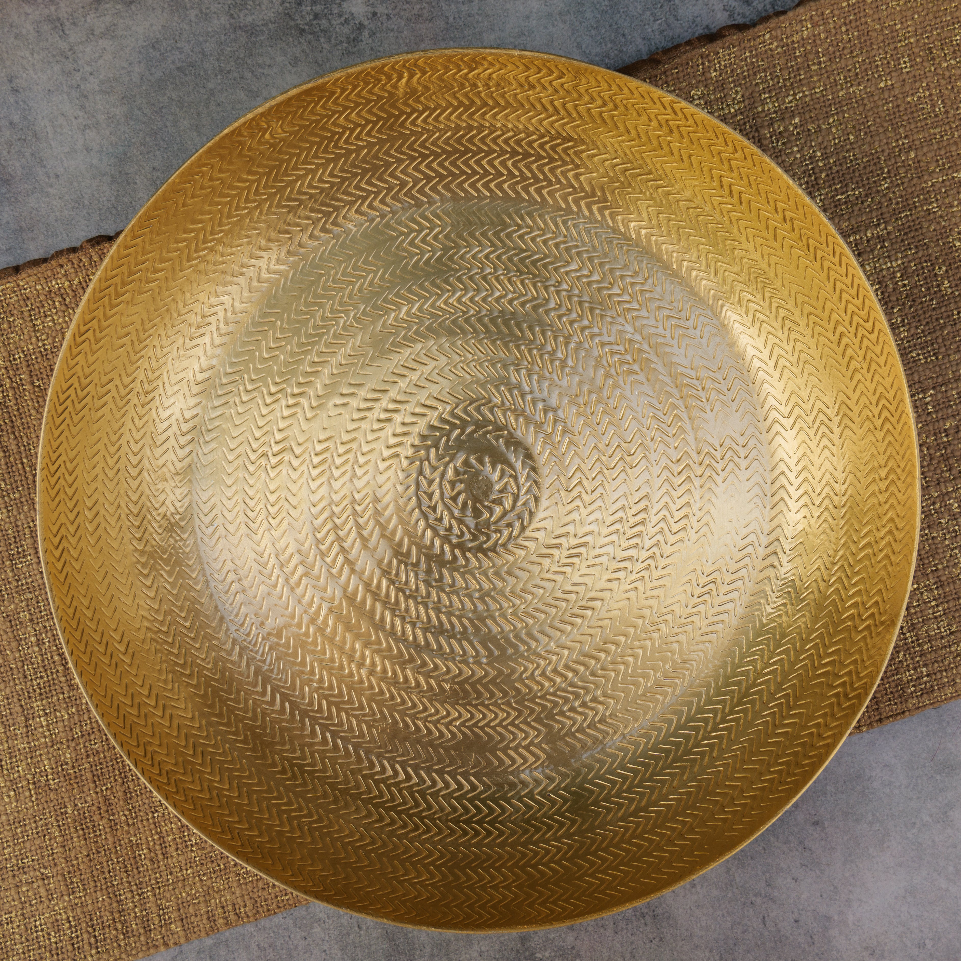 Pure Brass Urli wth Beautiful Pattern - 14 inches Diameter