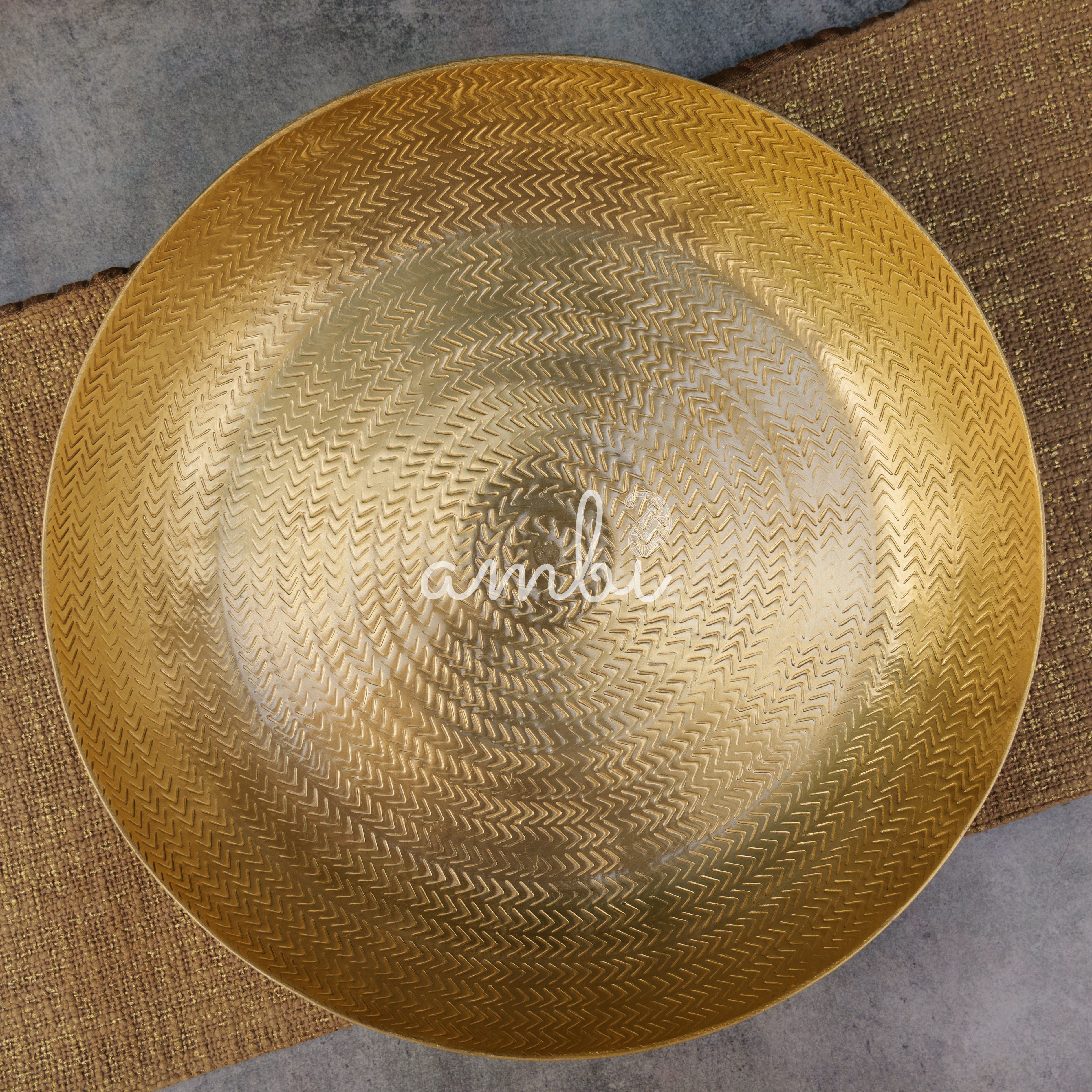 Pure Brass Urli wth Beautiful Pattern - 14 inches Diameter