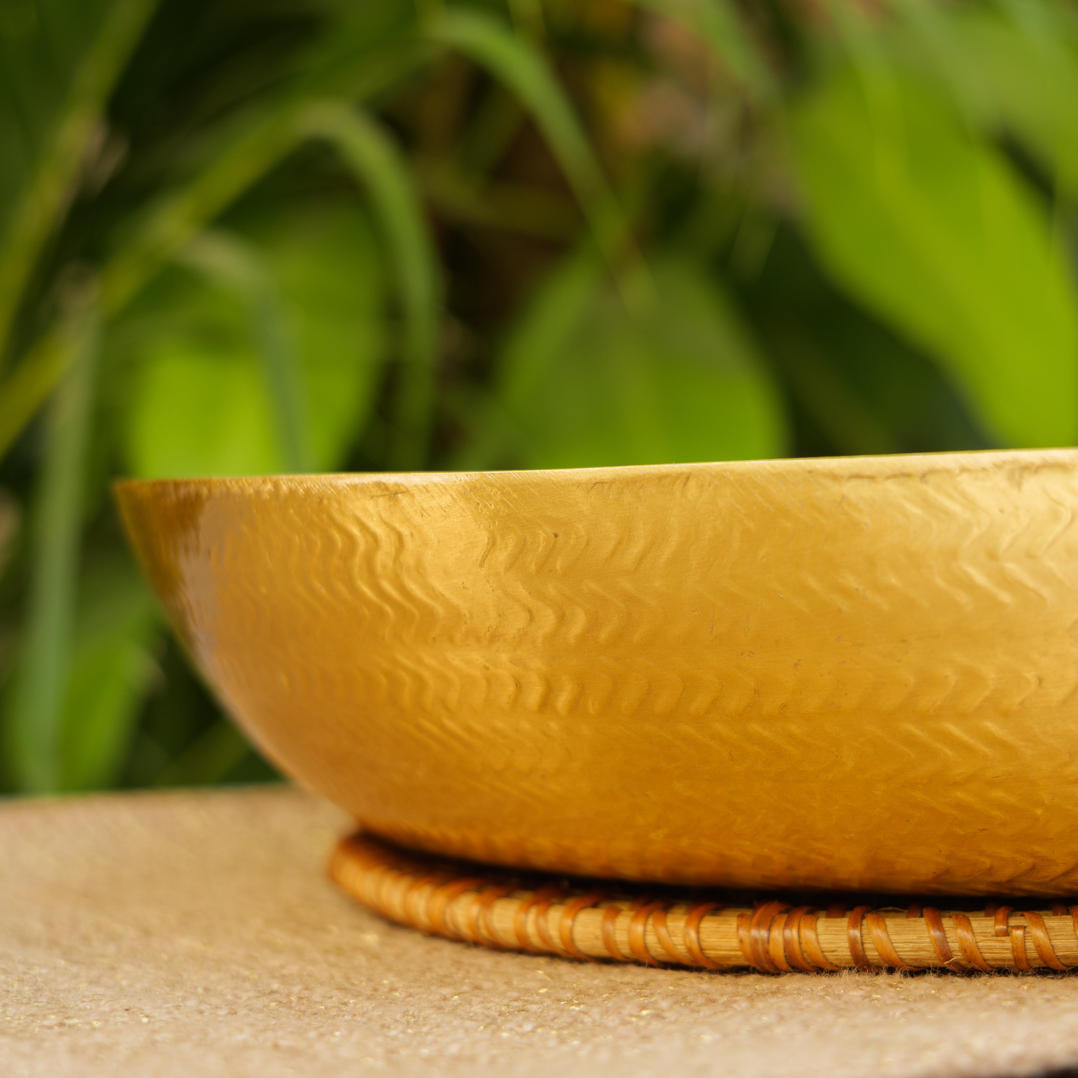 Pure Brass Urli wth Beautiful Pattern - 14 inches Diameter