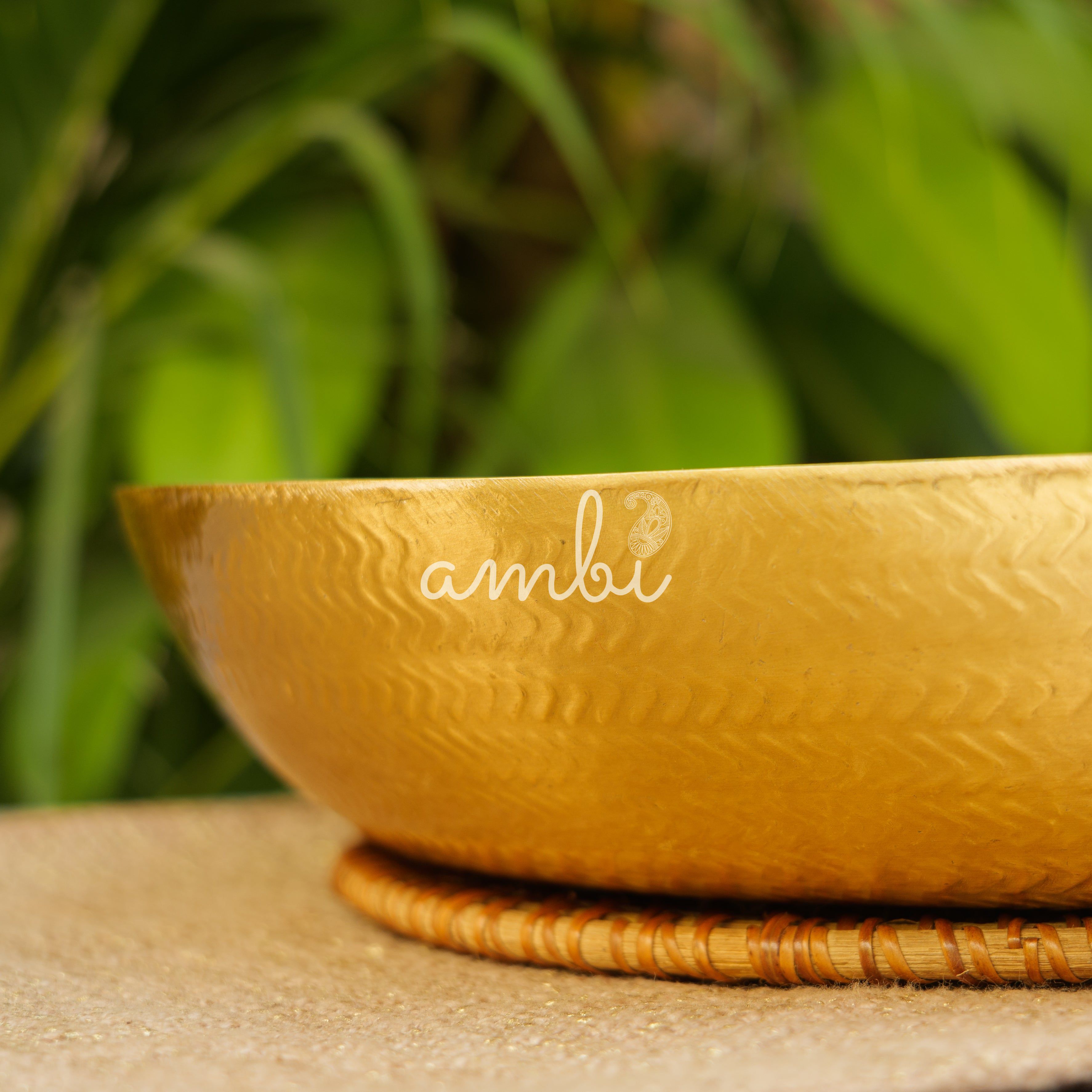 Pure Brass Urli wth Beautiful Pattern - 14 inches Diameter