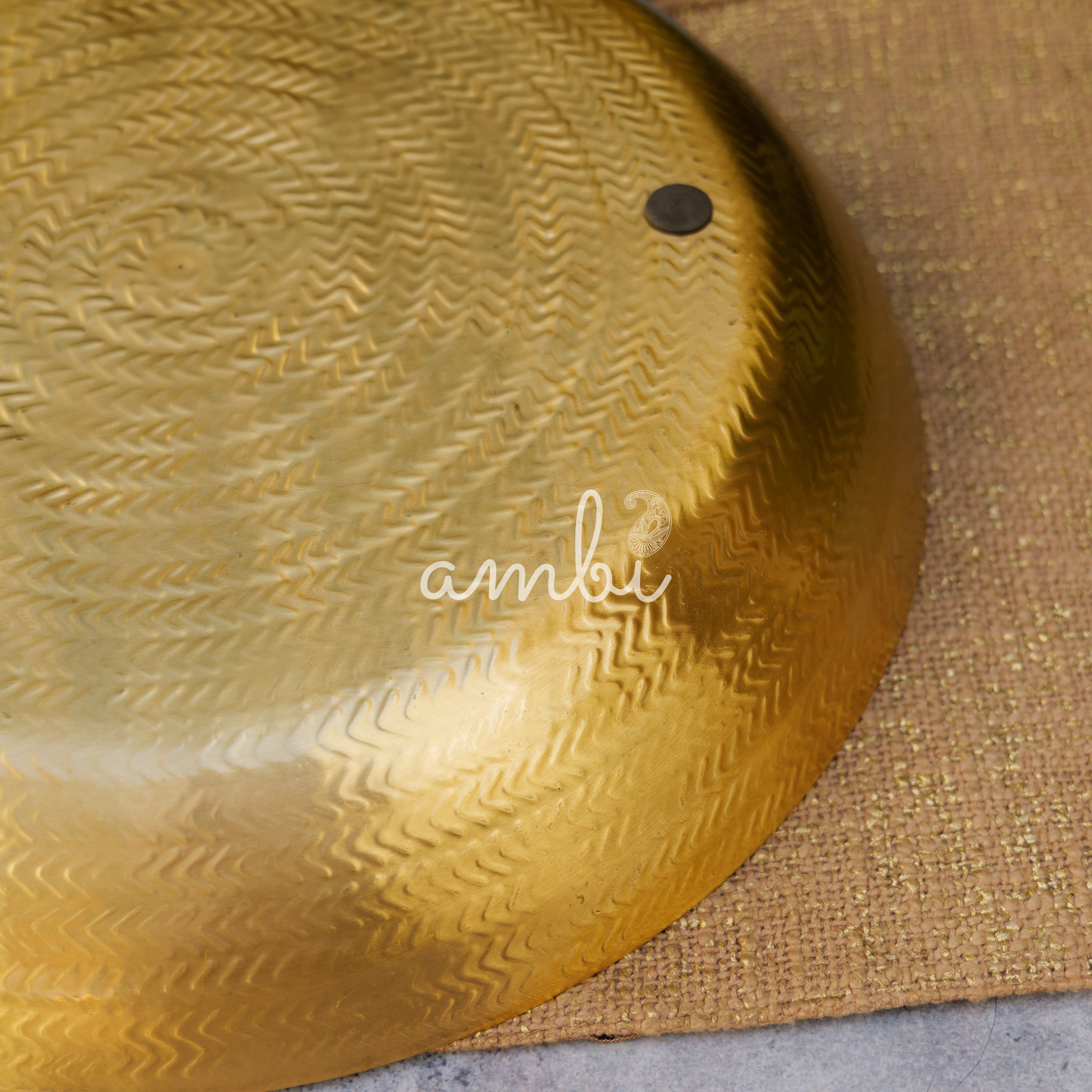 Pure Brass Urli wth Beautiful Pattern - 14 inches Diameter