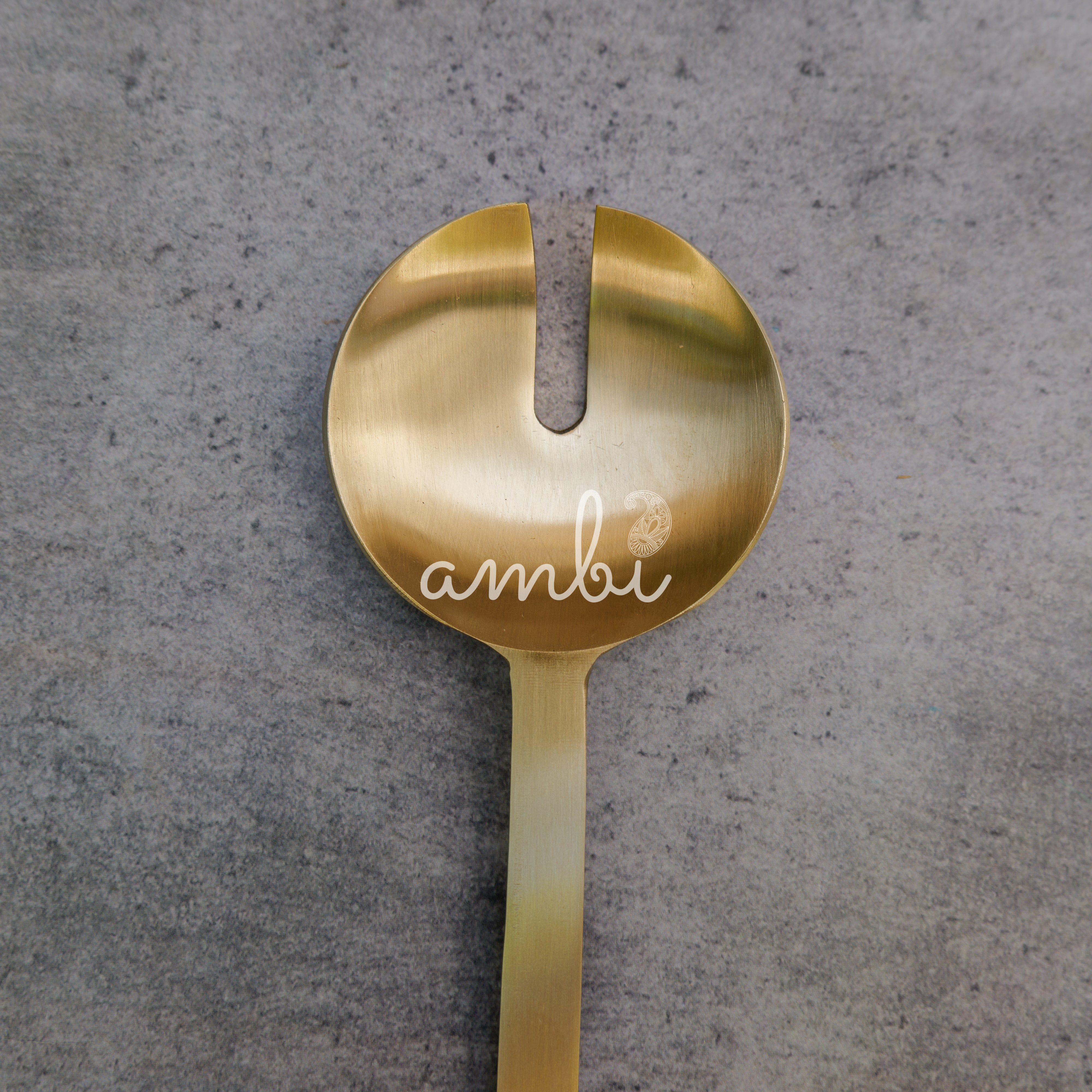 Ambi Pure Brass Salad Server - Set of 2