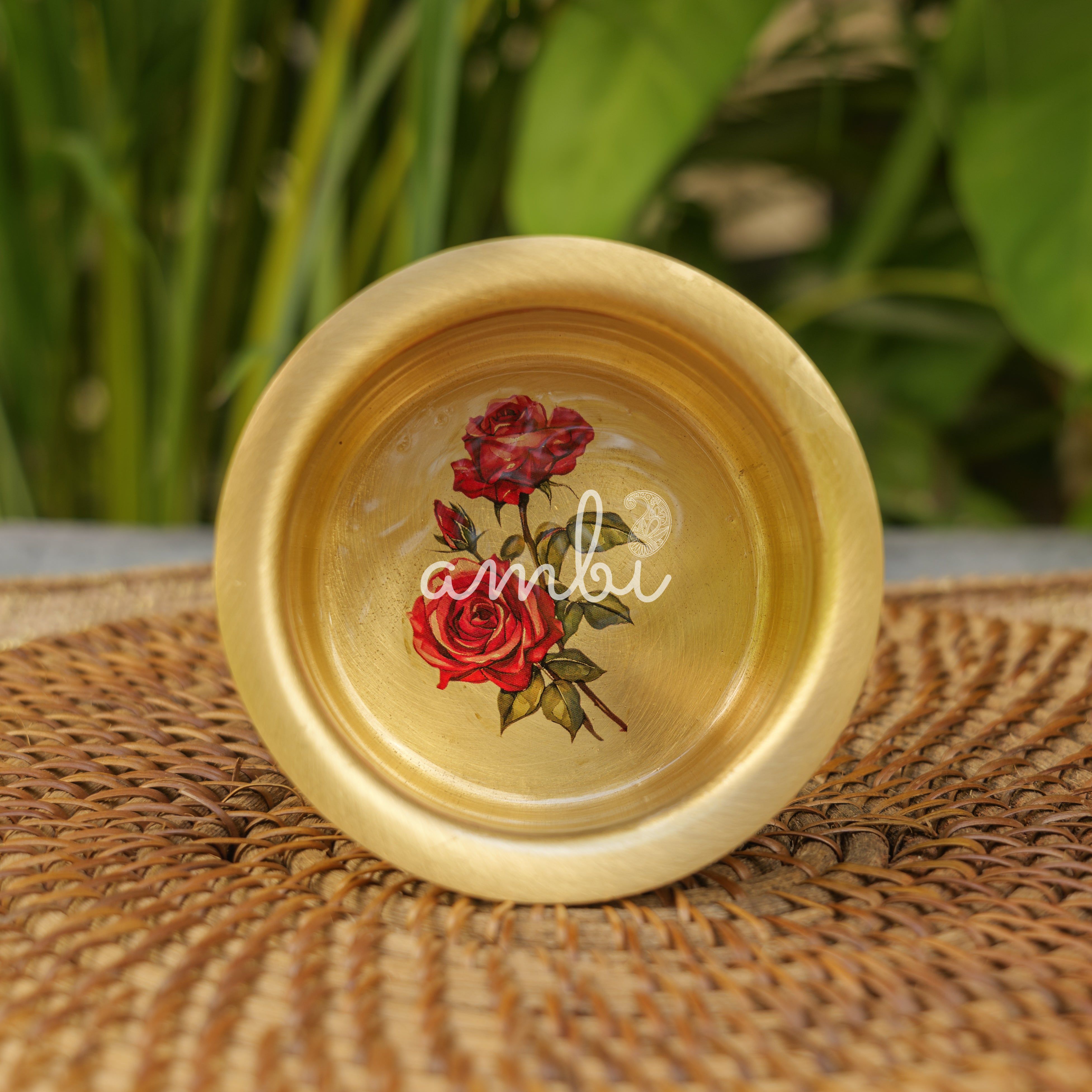 100% Pure Brass Floral Hand Painted Finish South Indian Coffee Dabara Set