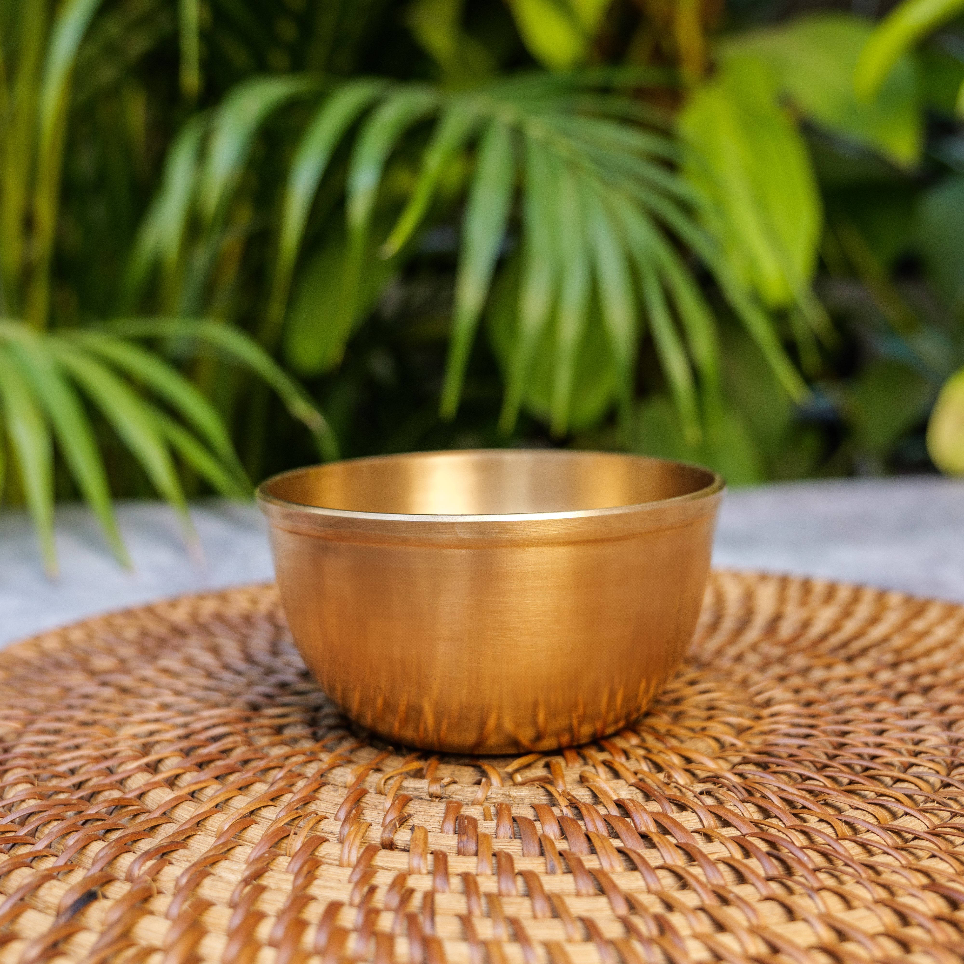 AMBI Lead Free 100% Pure Kansa Small Floral Hand Painted Finish Bowl - Rose Design - 4 Inches - 270 ML
