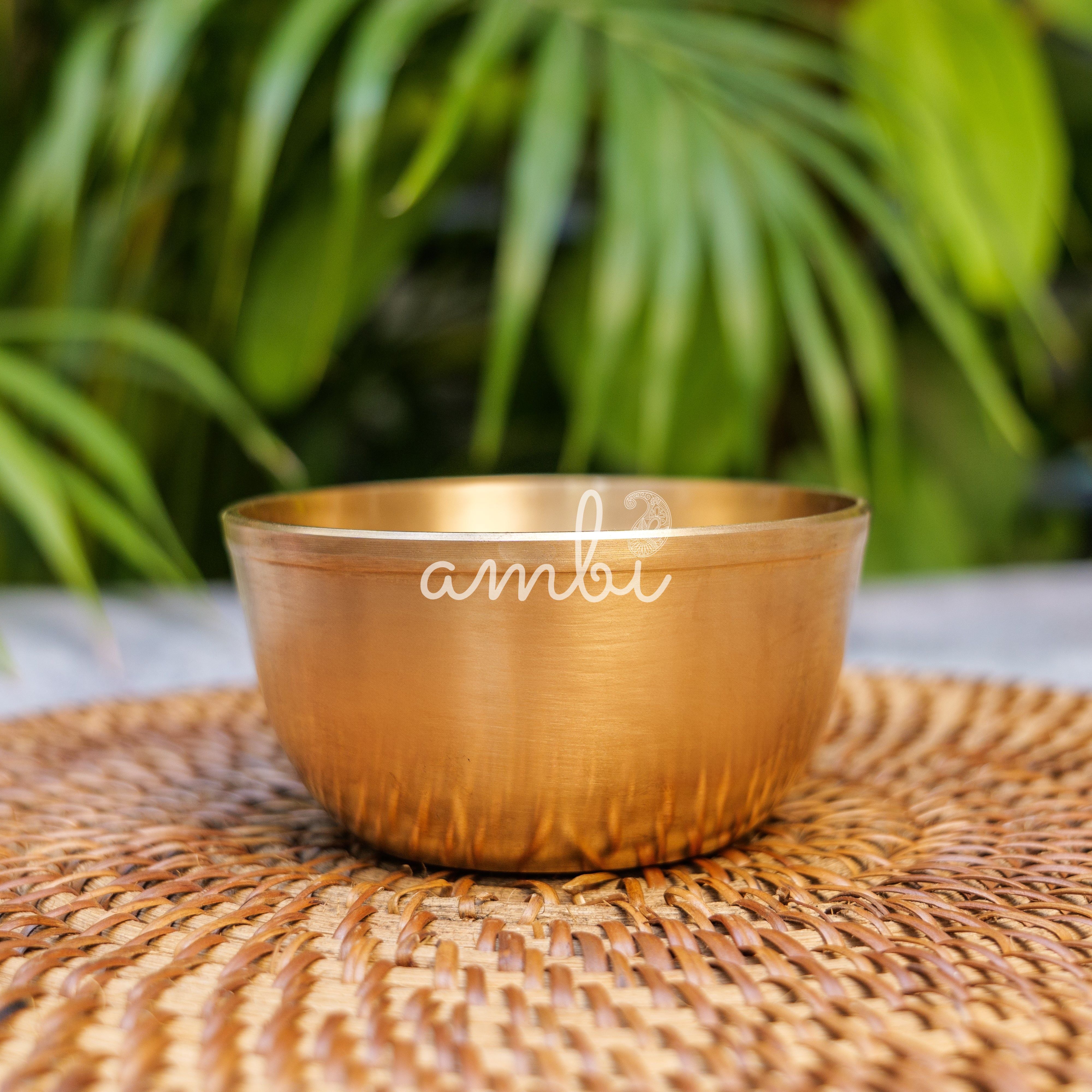 AMBI Lead Free 100% Pure Kansa Small Floral Hand Painted Finish Bowl - Rose Design - 4 Inches - 270 ML