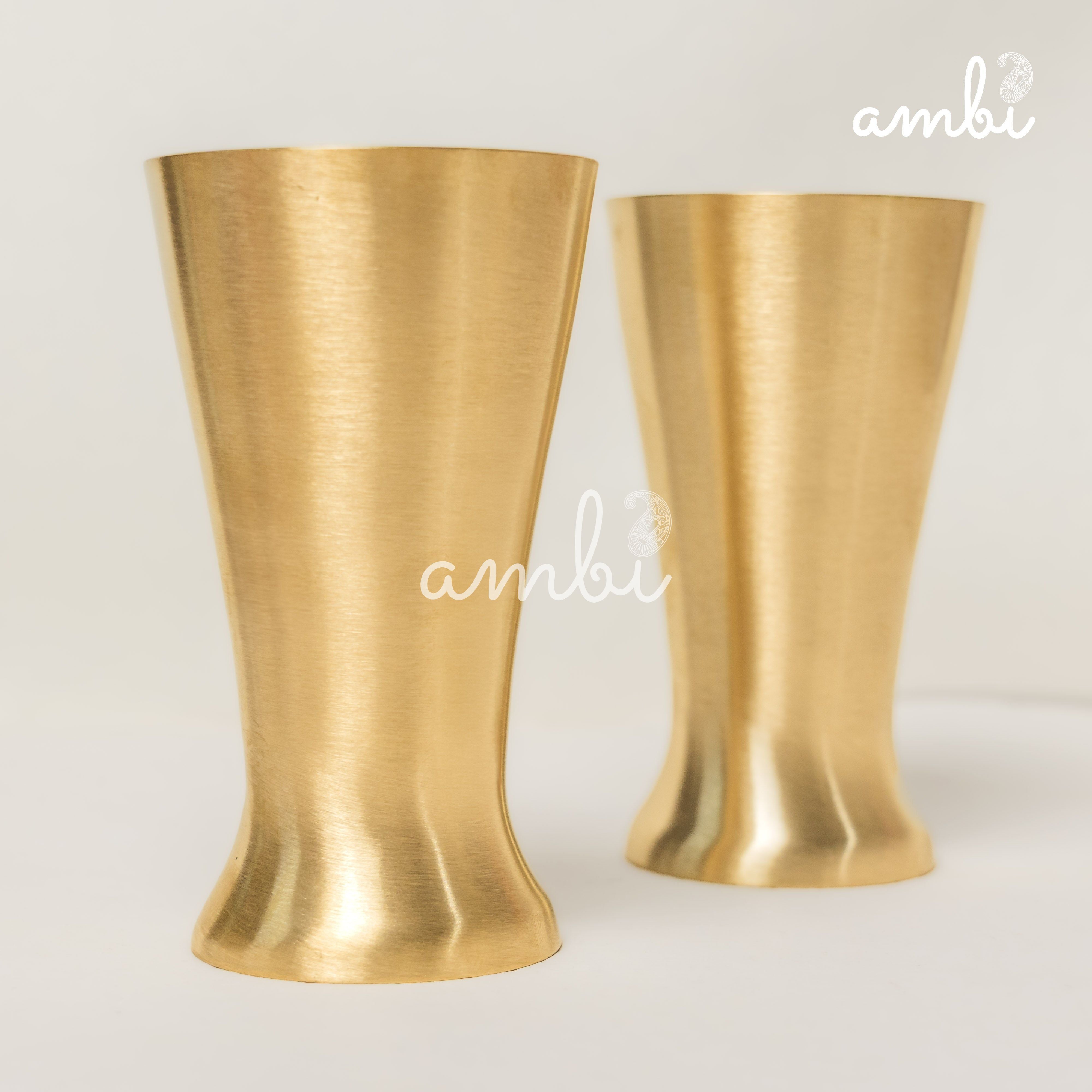 Ambi Gift Set of 2 Royal Lead Free 100% Pure Kansa Glass 200 ml Each